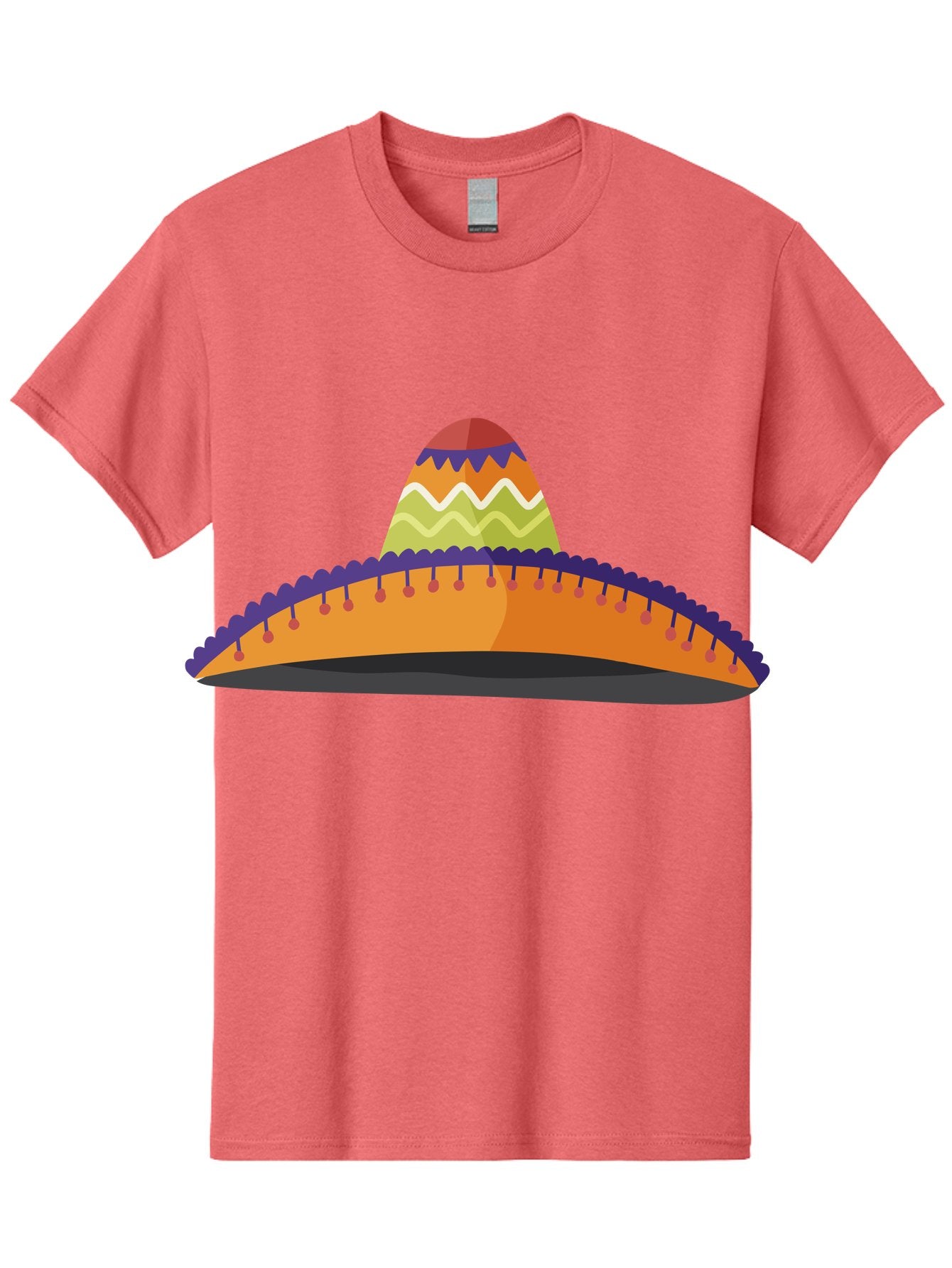 Sombrero-2 Men'S Graphic Tee, 100% Cotton, Comfortable Casual Summer Wear, Machine Washable, Traditional Mexican Hat, Vibrant Colors, Festive Fashion, Cultural Heritage, Stylish Accessory, Brimmed Hat, Colorful Design Aad757 13