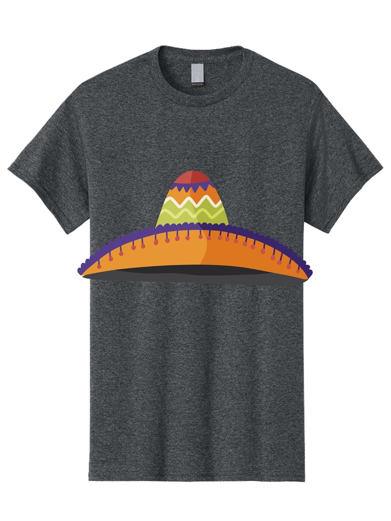 Sombrero-2 Men'S Graphic Tee, 100% Cotton, Comfortable Casual Summer Wear, Machine Washable, Traditional Mexican Hat, Vibrant Colors, Festive Fashion, Cultural Heritage, Stylish Accessory, Brimmed Hat, Colorful Design Aad757 8
