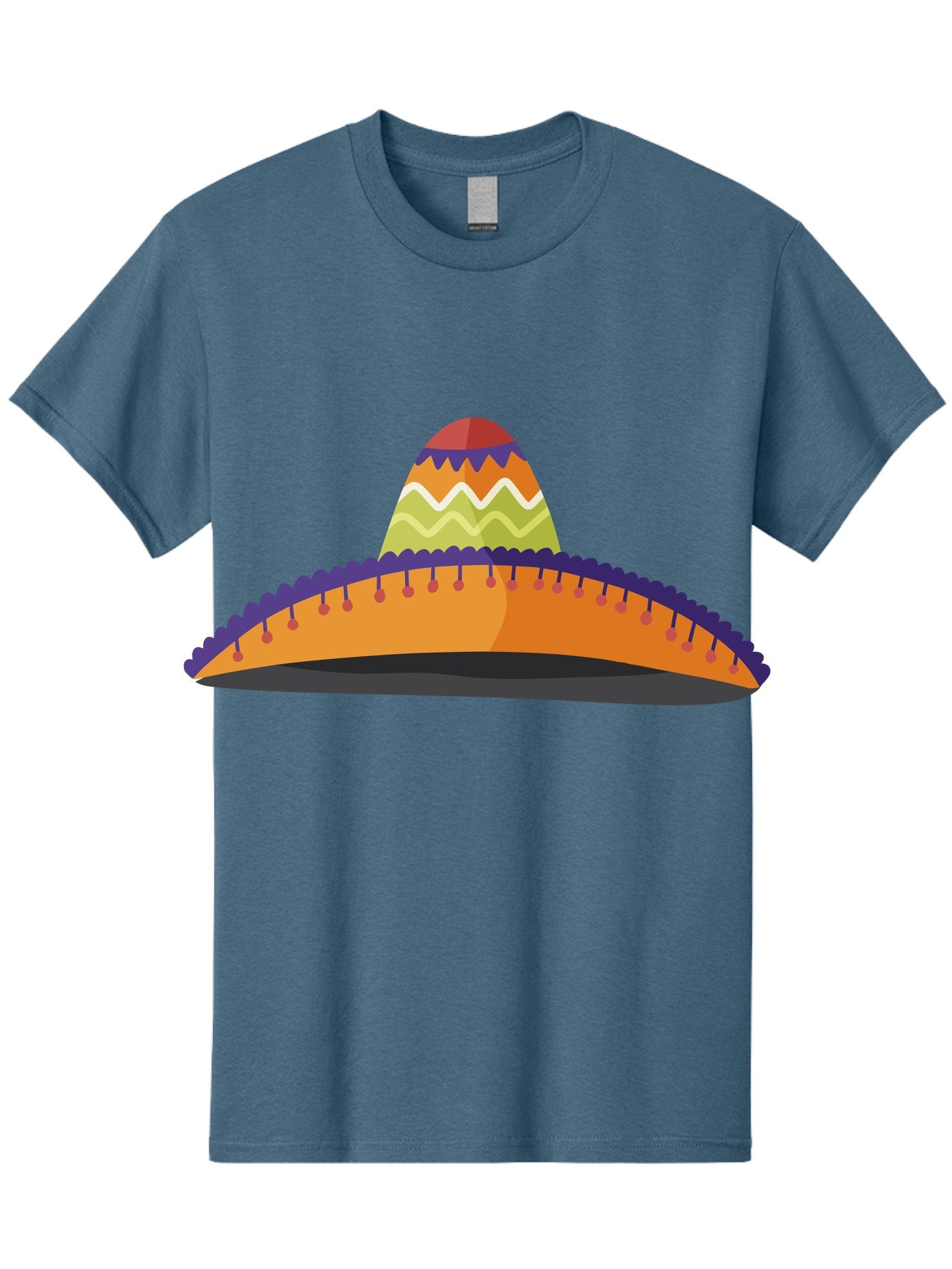 Sombrero-2 Men'S Graphic Tee, 100% Cotton, Comfortable Casual Summer Wear, Machine Washable, Traditional Mexican Hat, Vibrant Colors, Festive Fashion, Cultural Heritage, Stylish Accessory, Brimmed Hat, Colorful Design Aad757 11