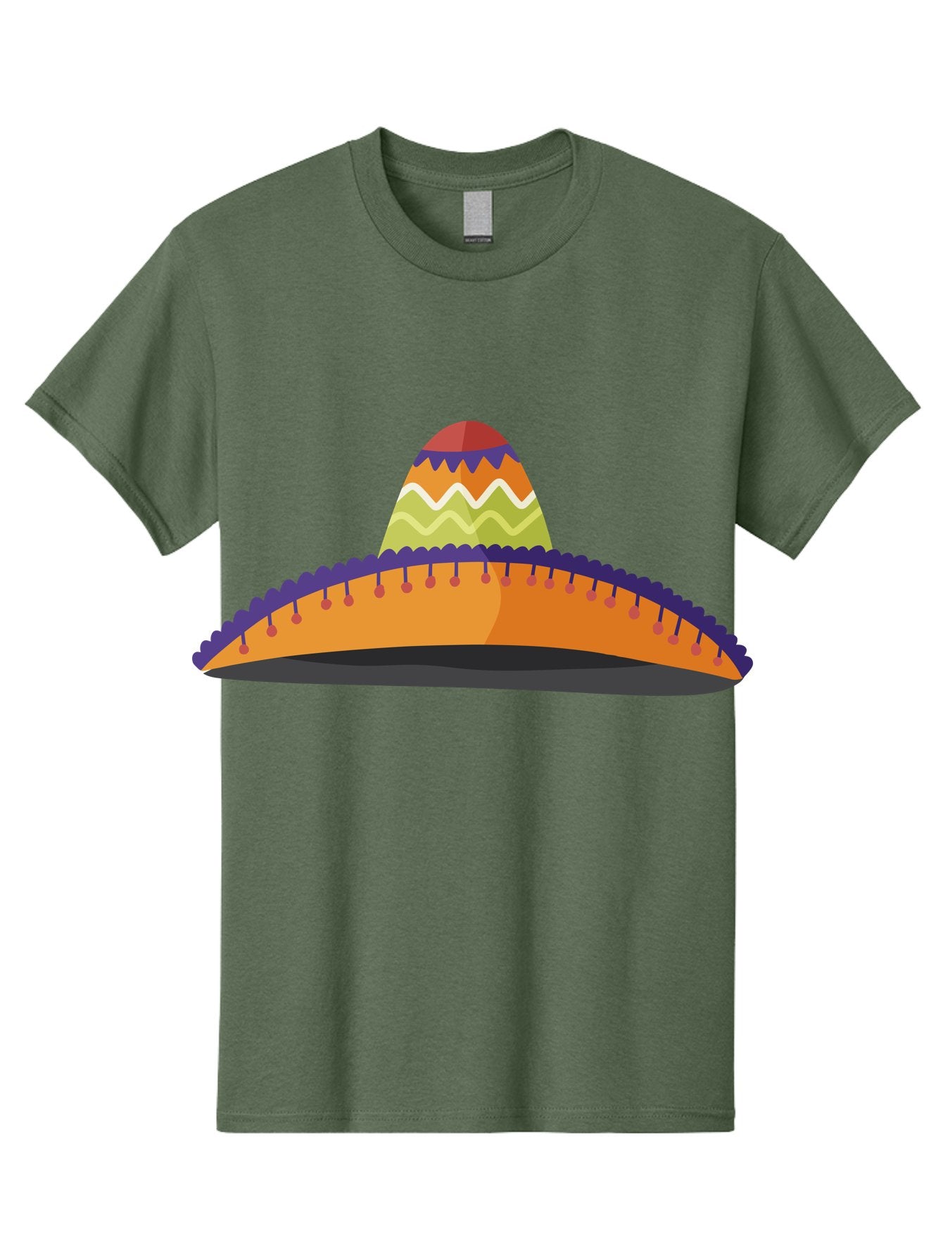 Sombrero-2 Men'S Graphic Tee, 100% Cotton, Comfortable Casual Summer Wear, Machine Washable, Traditional Mexican Hat, Vibrant Colors, Festive Fashion, Cultural Heritage, Stylish Accessory, Brimmed Hat, Colorful Design Aad757 12