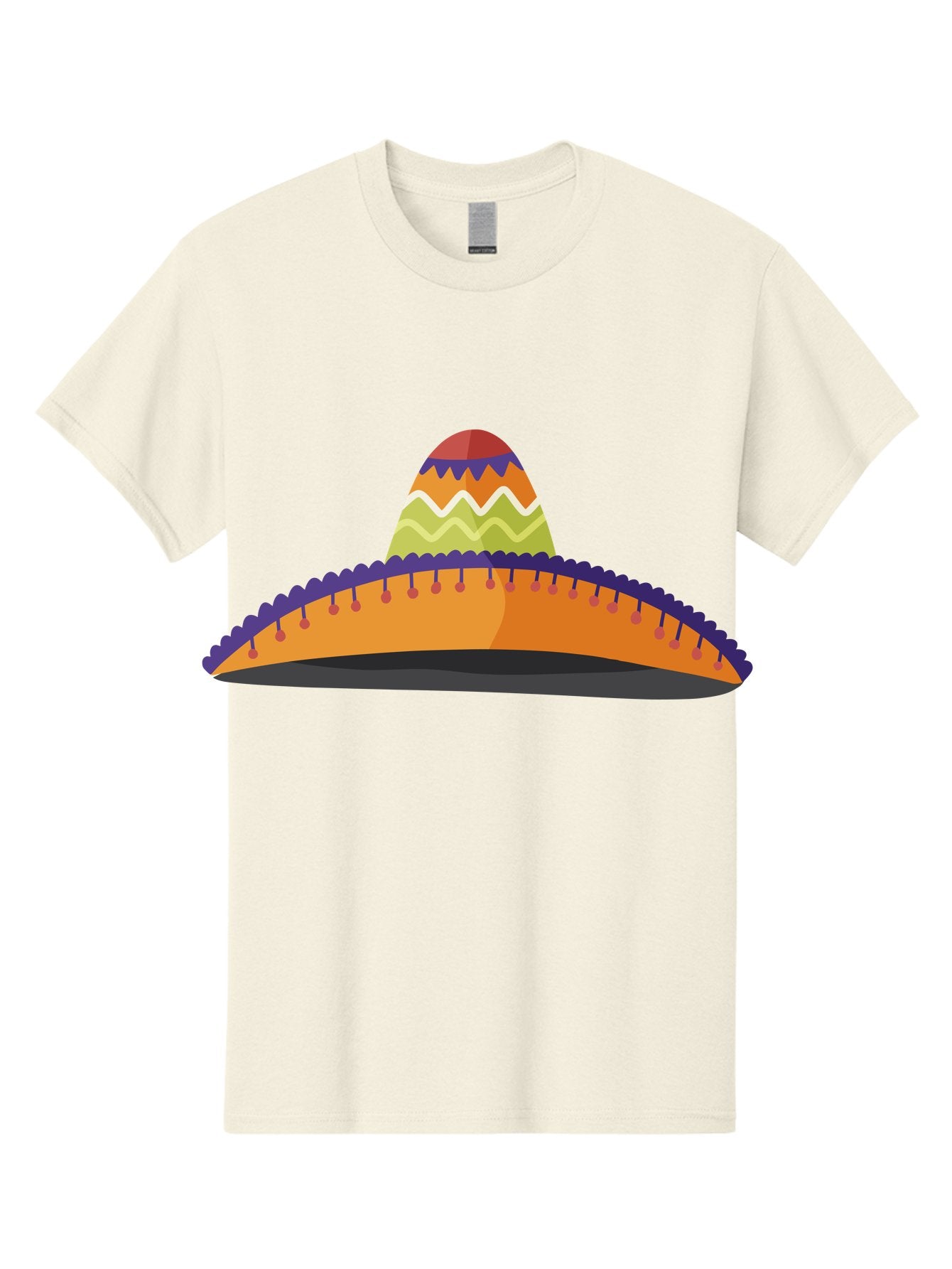 Sombrero-2 Men'S Graphic Tee, 100% Cotton, Comfortable Casual Summer Wear, Machine Washable, Traditional Mexican Hat, Vibrant Colors, Festive Fashion, Cultural Heritage, Stylish Accessory, Brimmed Hat, Colorful Design Aad757 14
