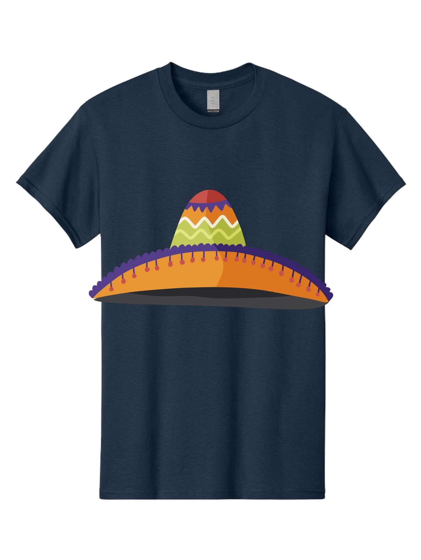 Sombrero-2 Men'S Graphic Tee, 100% Cotton, Comfortable Casual Summer Wear, Machine Washable, Traditional Mexican Hat, Vibrant Colors, Festive Fashion, Cultural Heritage, Stylish Accessory, Brimmed Hat, Colorful Design Aad757 3