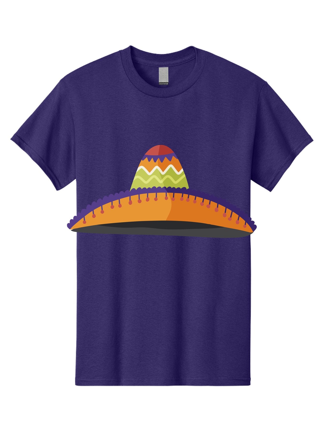 Sombrero-2 Men'S Graphic Tee, 100% Cotton, Comfortable Casual Summer Wear, Machine Washable, Traditional Mexican Hat, Vibrant Colors, Festive Fashion, Cultural Heritage, Stylish Accessory, Brimmed Hat, Colorful Design Aad757 6