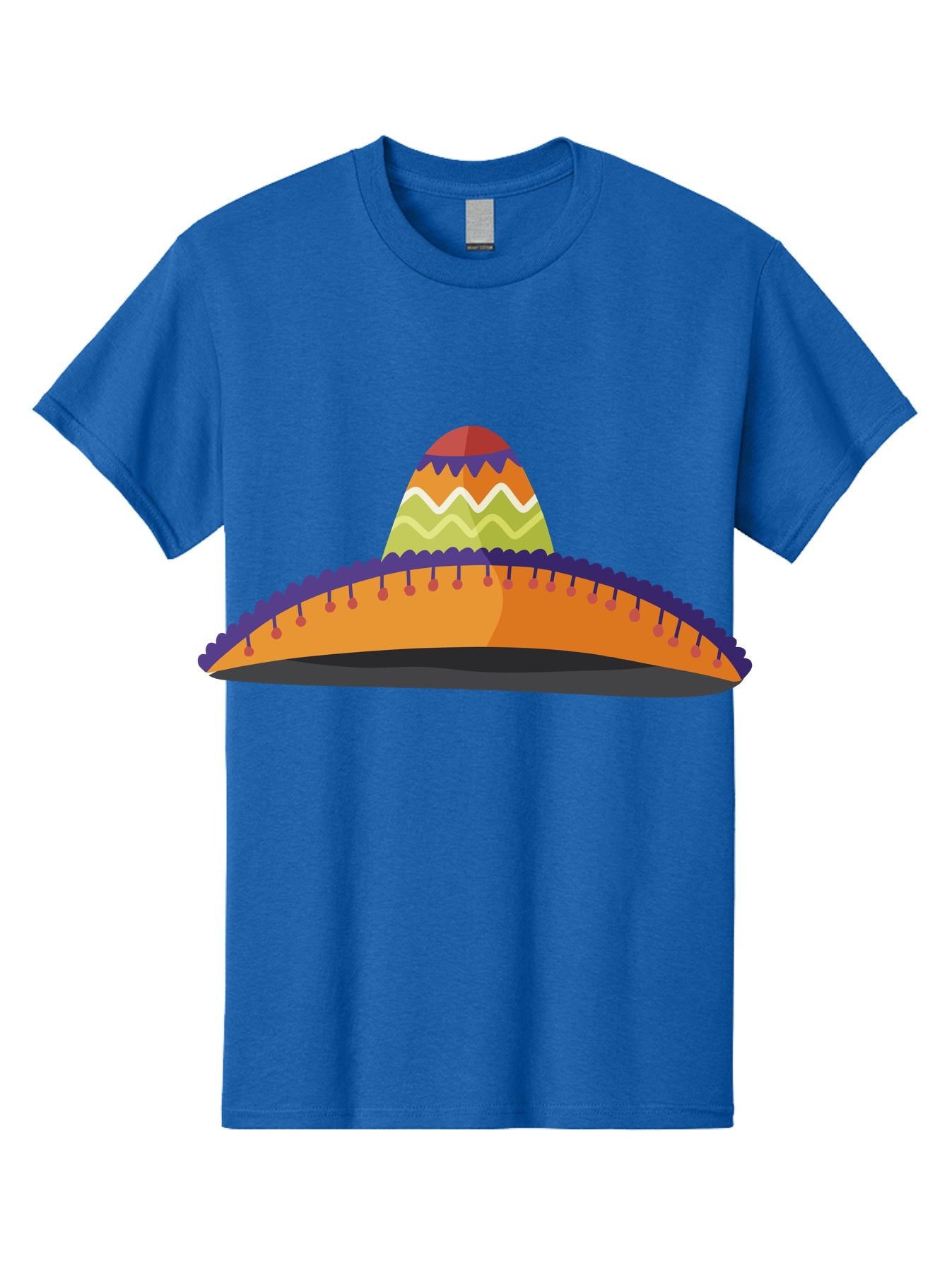 Sombrero-2 Men'S Graphic Tee, 100% Cotton, Comfortable Casual Summer Wear, Machine Washable, Traditional Mexican Hat, Vibrant Colors, Festive Fashion, Cultural Heritage, Stylish Accessory, Brimmed Hat, Colorful Design Aad757 5