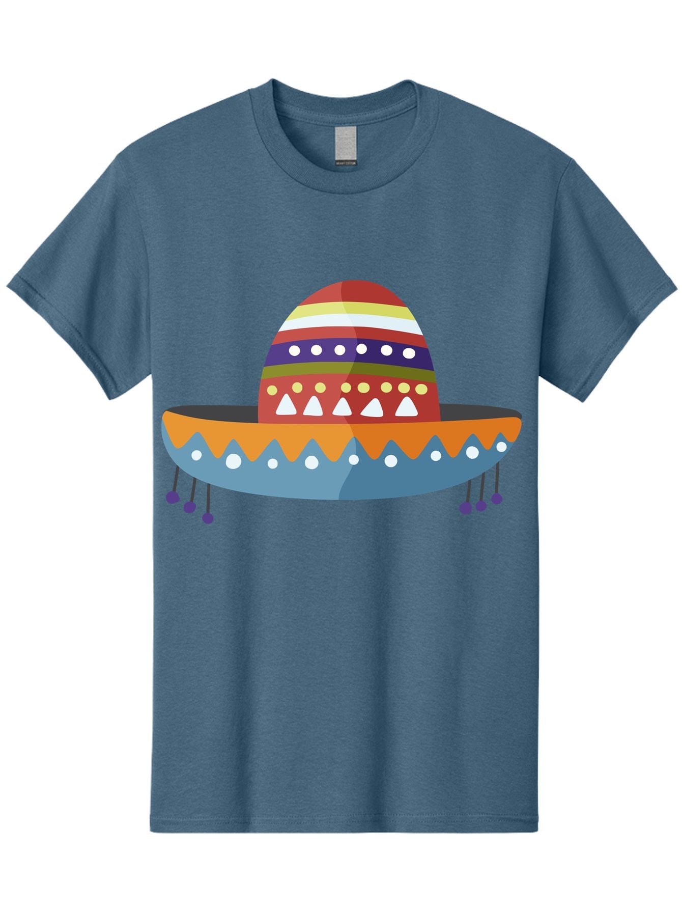 Sombrero Men'S Graphic Tee, 100% Cotton, Comfortable Casual Summer Wear, Machine Washable, Traditional Mexican Hat, Vibrant Colors, Festive Design, Cultural Heritage, Colorful Patterns, Decorative Elements, Fiesta Theme Aad759 11