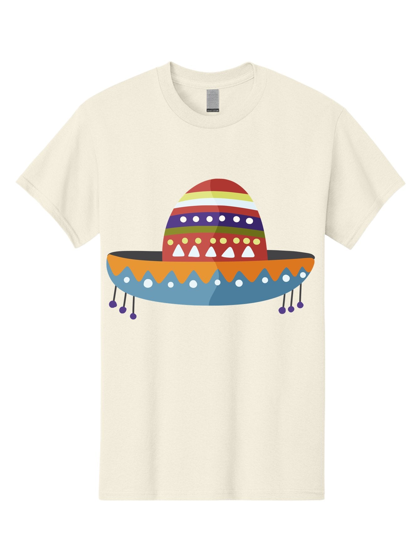 Sombrero Men'S Graphic Tee, 100% Cotton, Comfortable Casual Summer Wear, Machine Washable, Traditional Mexican Hat, Vibrant Colors, Festive Design, Cultural Heritage, Colorful Patterns, Decorative Elements, Fiesta Theme Aad759 7