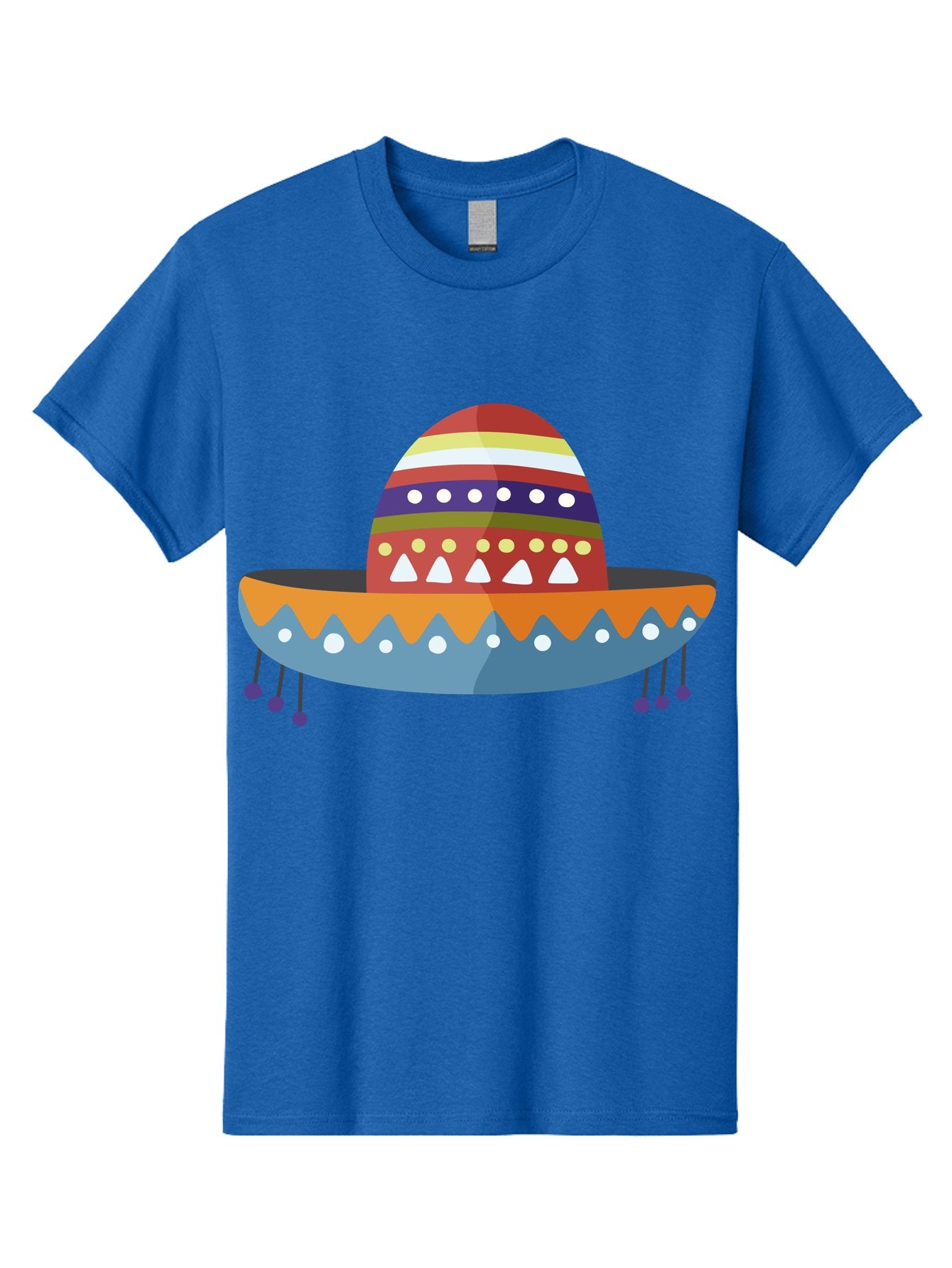 Sombrero Men'S Graphic Tee, 100% Cotton, Comfortable Casual Summer Wear, Machine Washable, Traditional Mexican Hat, Vibrant Colors, Festive Design, Cultural Heritage, Colorful Patterns, Decorative Elements, Fiesta Theme Aad759 12