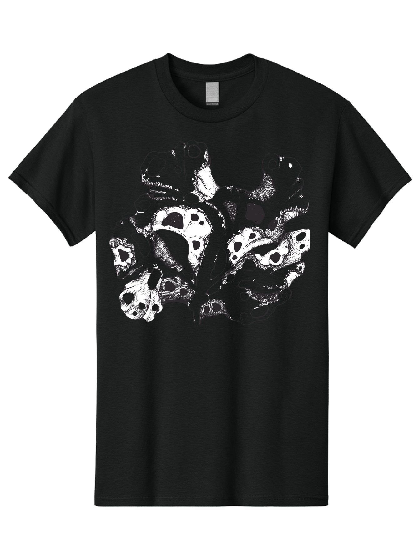 Splat-Art Men'S Graphic Tee, 100% Cotton, Comfortable Casual Summer Wear, Machine Washable, Abstract Skull, Organic Shapes, Surreal Art, Fantasy Design, Mysterious Graphics, Dark And Moody Atmosphere, Complex Patterns, Aad760 13