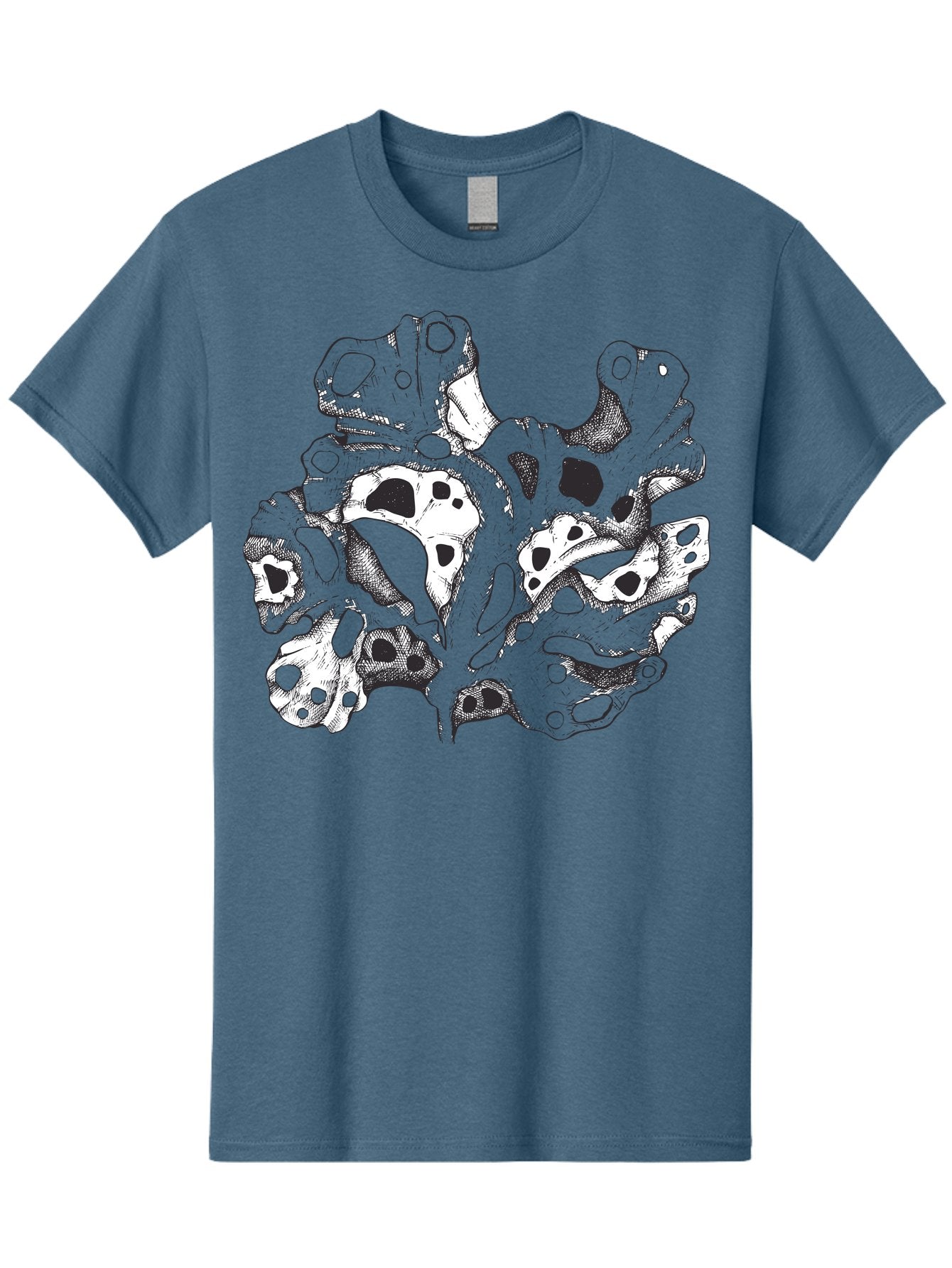 Splat-Art Men'S Graphic Tee, 100% Cotton, Comfortable Casual Summer Wear, Machine Washable, Abstract Skull, Organic Shapes, Surreal Art, Fantasy Design, Mysterious Graphics, Dark And Moody Atmosphere, Complex Patterns, Aad760 5