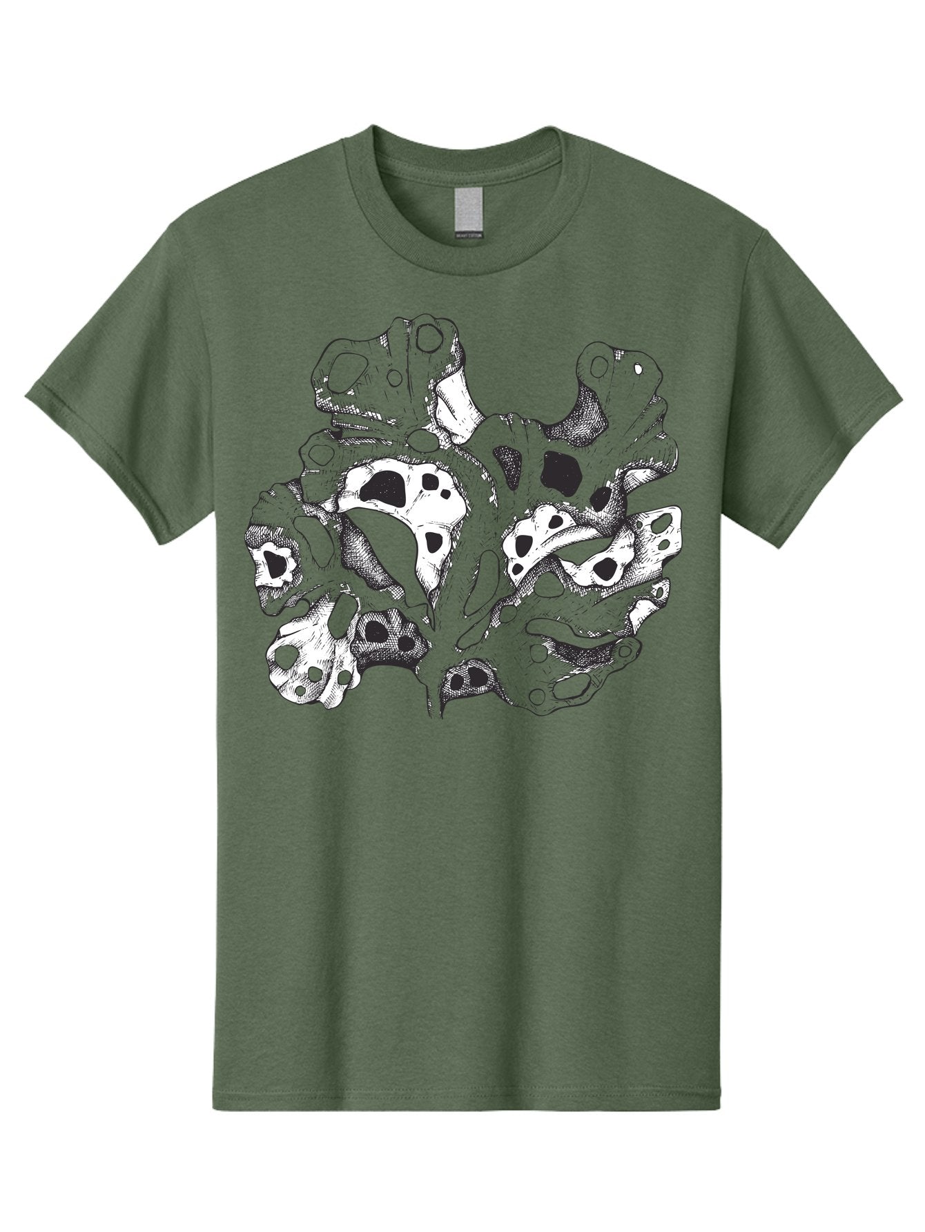 Splat-Art Men'S Graphic Tee, 100% Cotton, Comfortable Casual Summer Wear, Machine Washable, Abstract Skull, Organic Shapes, Surreal Art, Fantasy Design, Mysterious Graphics, Dark And Moody Atmosphere, Complex Patterns, Aad760 9