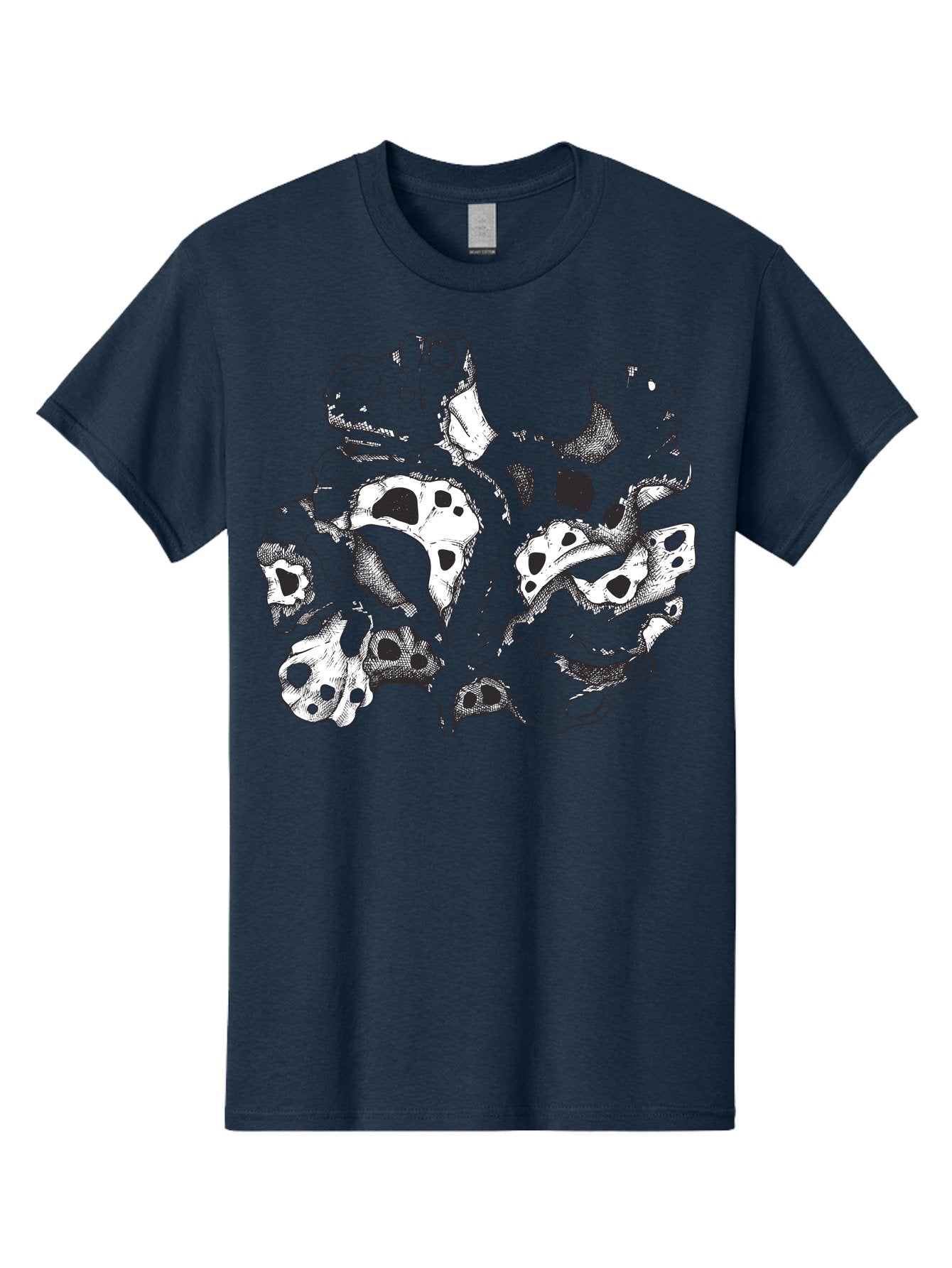 Splat-Art Men'S Graphic Tee, 100% Cotton, Comfortable Casual Summer Wear, Machine Washable, Abstract Skull, Organic Shapes, Surreal Art, Fantasy Design, Mysterious Graphics, Dark And Moody Atmosphere, Complex Patterns, Aad760 10