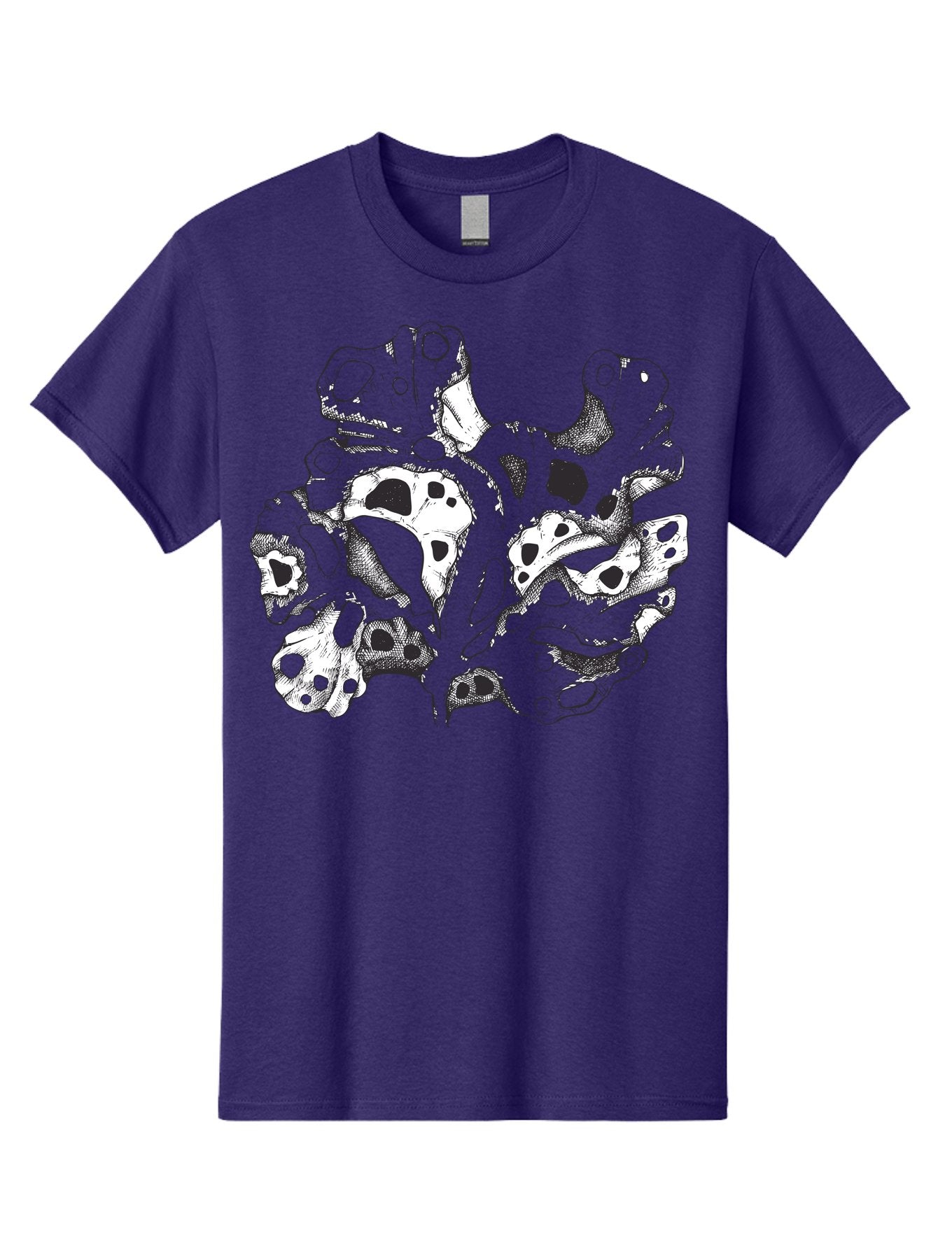 Splat-Art Men'S Graphic Tee, 100% Cotton, Comfortable Casual Summer Wear, Machine Washable, Abstract Skull, Organic Shapes, Surreal Art, Fantasy Design, Mysterious Graphics, Dark And Moody Atmosphere, Complex Patterns, Aad760 14