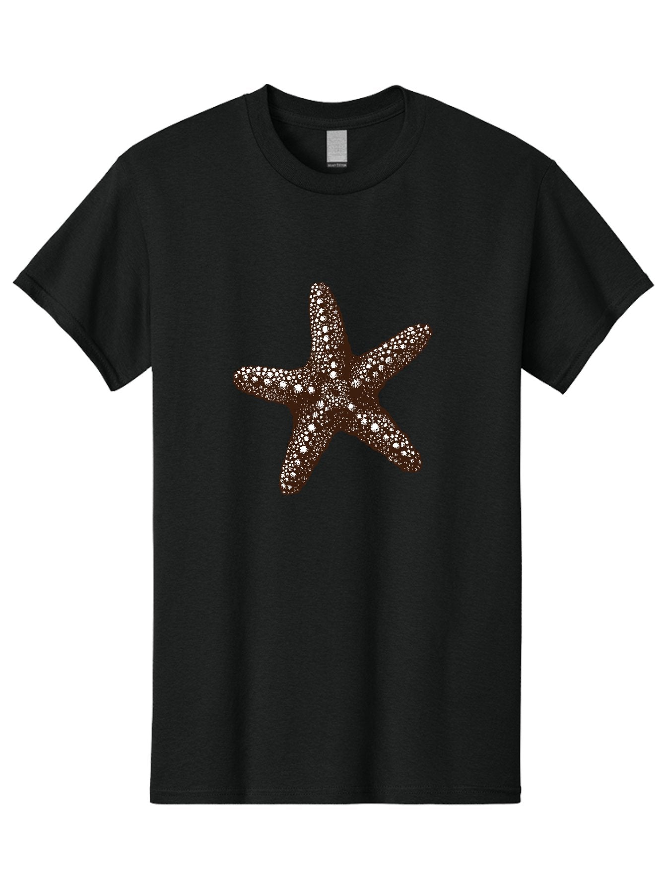 Starfish Men'S Graphic Tee, 100% Cotton, Comfortable Casual Summer Wear, Machine Washable, Starfish, Marine Life, Ocean Creatures, Sea Stars, Underwater World, Brown Starfish, White Spots, Starfish Texture, Five-Armed Starfish Aad762 7