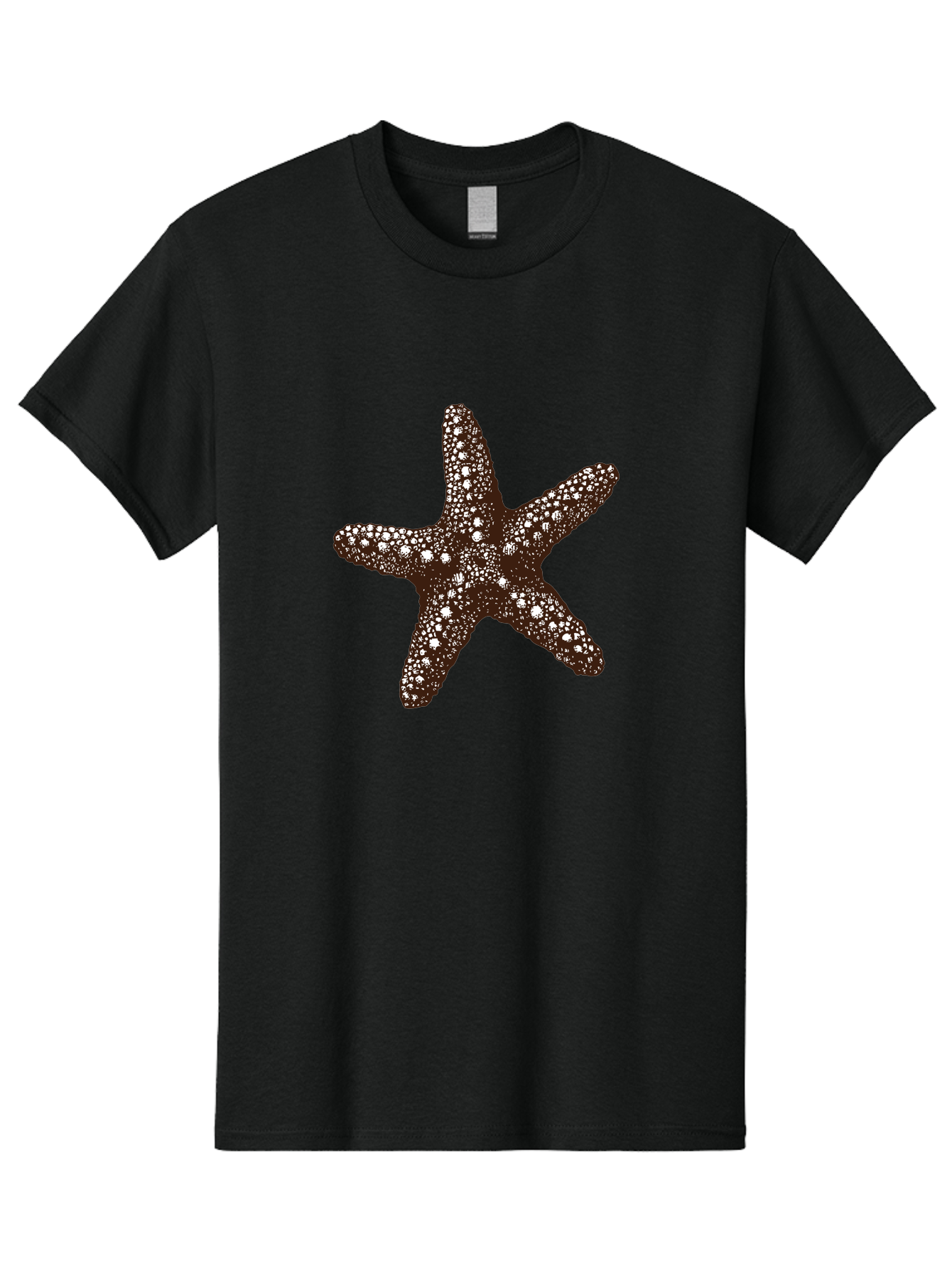 Starfish Men'S Graphic Tee, 100% Cotton, Comfortable Casual Summer Wear, Machine Washable, Starfish, Marine Life, Ocean Creatures, Sea Stars, Underwater World, Brown Starfish, White Spots, Starfish Texture, Five-Armed Starfish Aad762 25