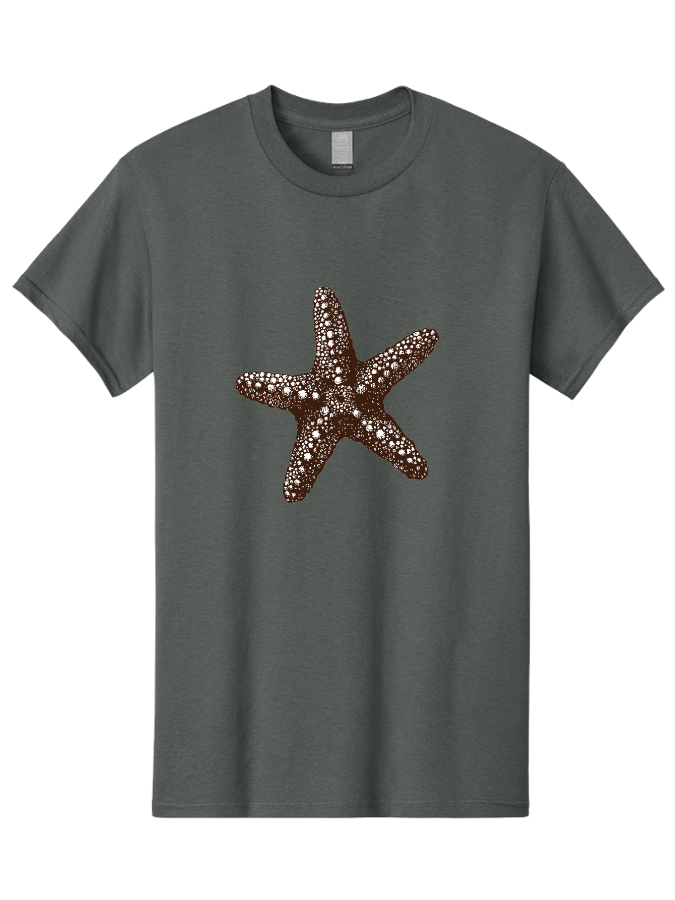 Starfish Men'S Graphic Tee, 100% Cotton, Comfortable Casual Summer Wear, Machine Washable, Starfish, Marine Life, Ocean Creatures, Sea Stars, Underwater World, Brown Starfish, White Spots, Starfish Texture, Five-Armed Starfish Aad762 23