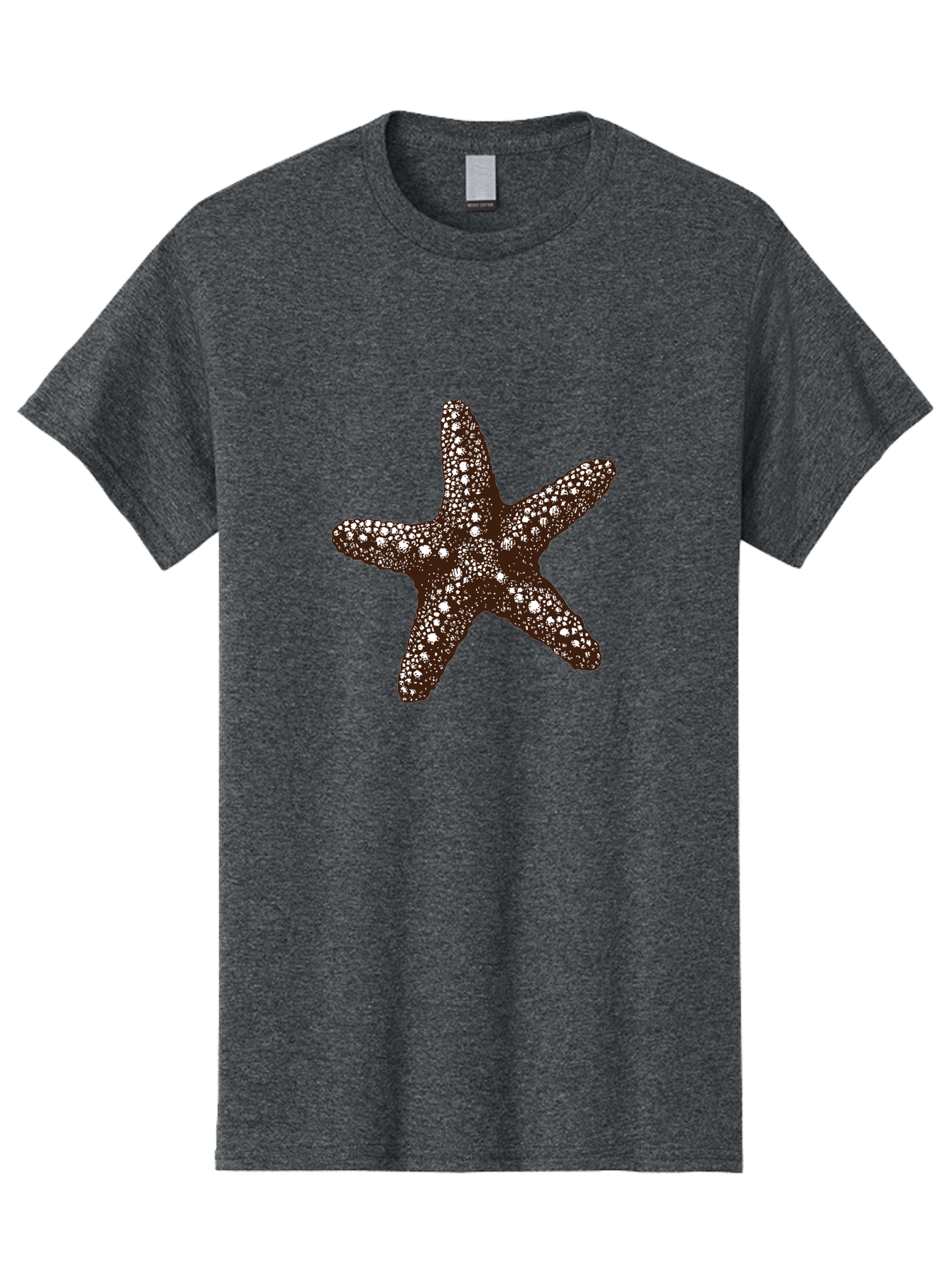 Starfish Men'S Graphic Tee, 100% Cotton, Comfortable Casual Summer Wear, Machine Washable, Starfish, Marine Life, Ocean Creatures, Sea Stars, Underwater World, Brown Starfish, White Spots, Starfish Texture, Five-Armed Starfish Aad762 19