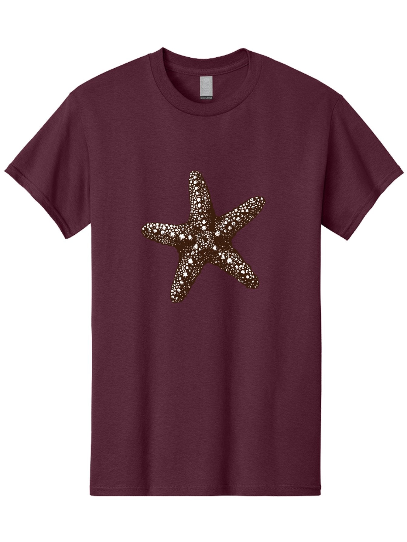 Starfish Men'S Graphic Tee, 100% Cotton, Comfortable Casual Summer Wear, Machine Washable, Starfish, Marine Life, Ocean Creatures, Sea Stars, Underwater World, Brown Starfish, White Spots, Starfish Texture, Five-Armed Starfish Aad762 9