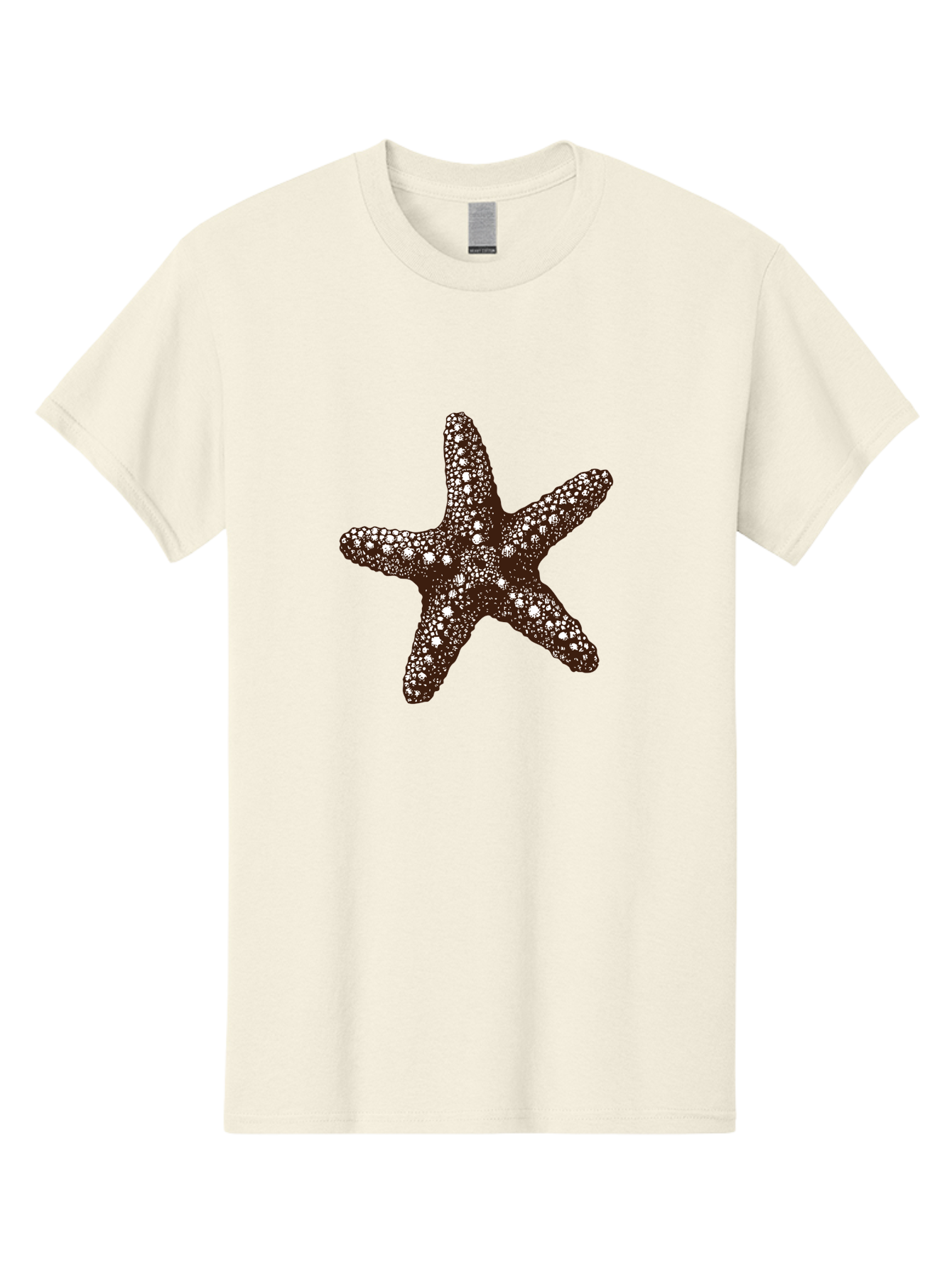Starfish Men'S Graphic Tee, 100% Cotton, Comfortable Casual Summer Wear, Machine Washable, Starfish, Marine Life, Ocean Creatures, Sea Stars, Underwater World, Brown Starfish, White Spots, Starfish Texture, Five-Armed Starfish Aad762 21