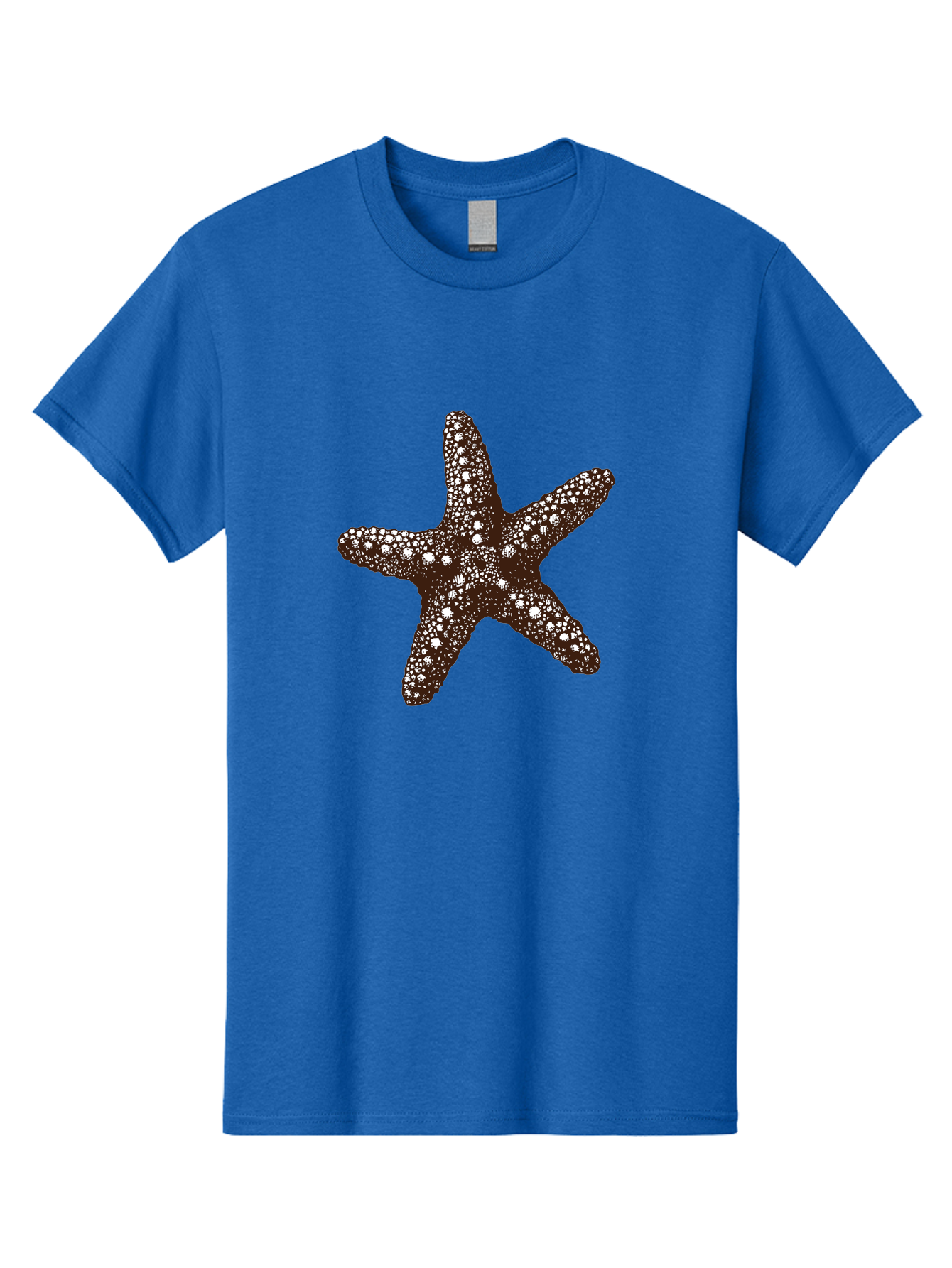 Starfish Men'S Graphic Tee, 100% Cotton, Comfortable Casual Summer Wear, Machine Washable, Starfish, Marine Life, Ocean Creatures, Sea Stars, Underwater World, Brown Starfish, White Spots, Starfish Texture, Five-Armed Starfish Aad762 29