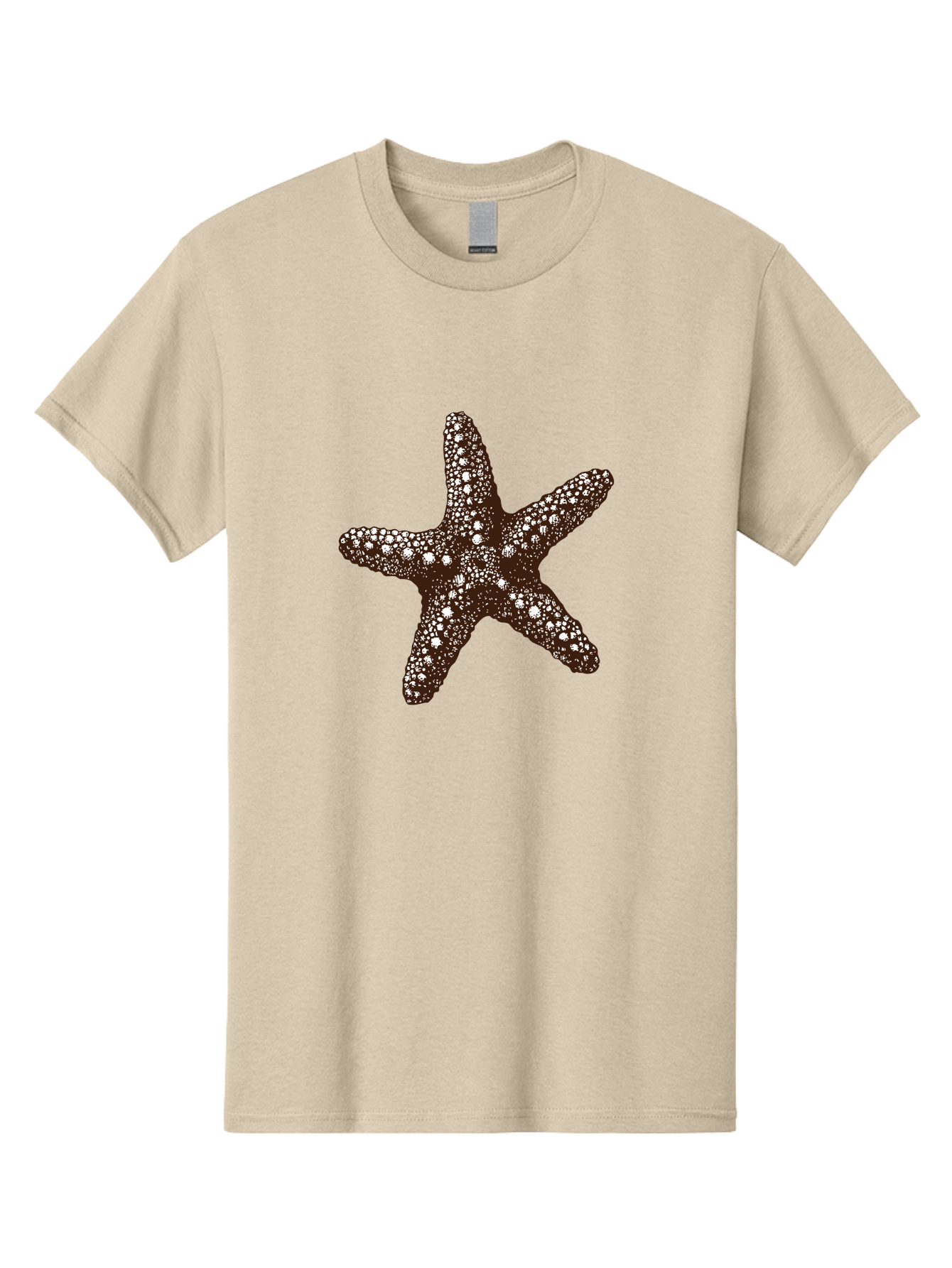 Starfish Men'S Graphic Tee, 100% Cotton, Comfortable Casual Summer Wear, Machine Washable, Starfish, Marine Life, Ocean Creatures, Sea Stars, Underwater World, Brown Starfish, White Spots, Starfish Texture, Five-Armed Starfish Aad762 15