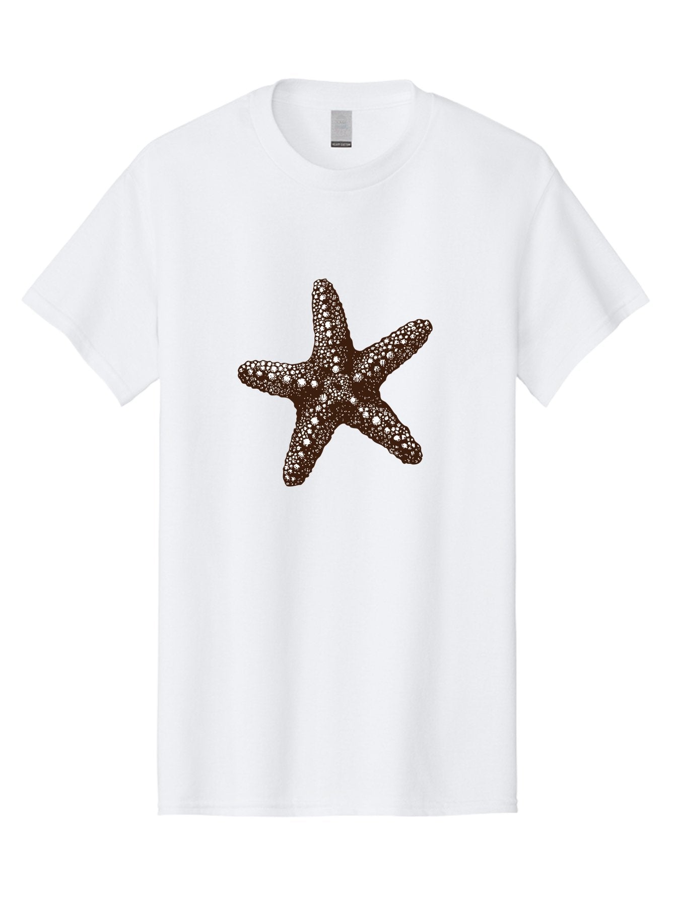 Starfish Men'S Graphic Tee, 100% Cotton, Comfortable Casual Summer Wear, Machine Washable, Starfish, Marine Life, Ocean Creatures, Sea Stars, Underwater World, Brown Starfish, White Spots, Starfish Texture, Five-Armed Starfish Aad762 11