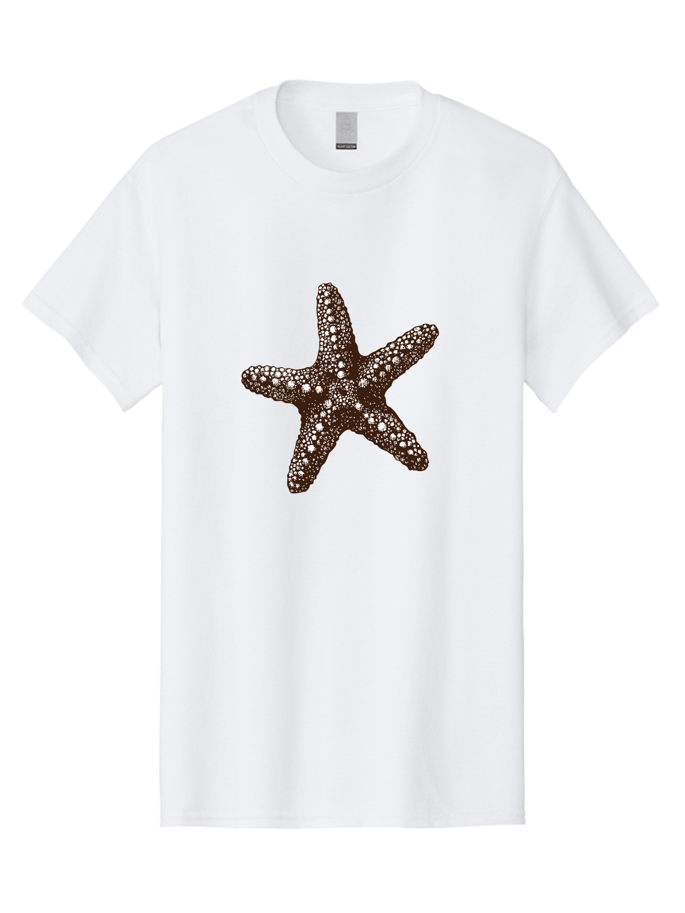 Starfish Men'S Graphic Tee, 100% Cotton, Comfortable Casual Summer Wear, Machine Washable, Starfish, Marine Life, Ocean Creatures, Sea Stars, Underwater World, Brown Starfish, White Spots, Starfish Texture, Five-Armed Starfish Aad762 7