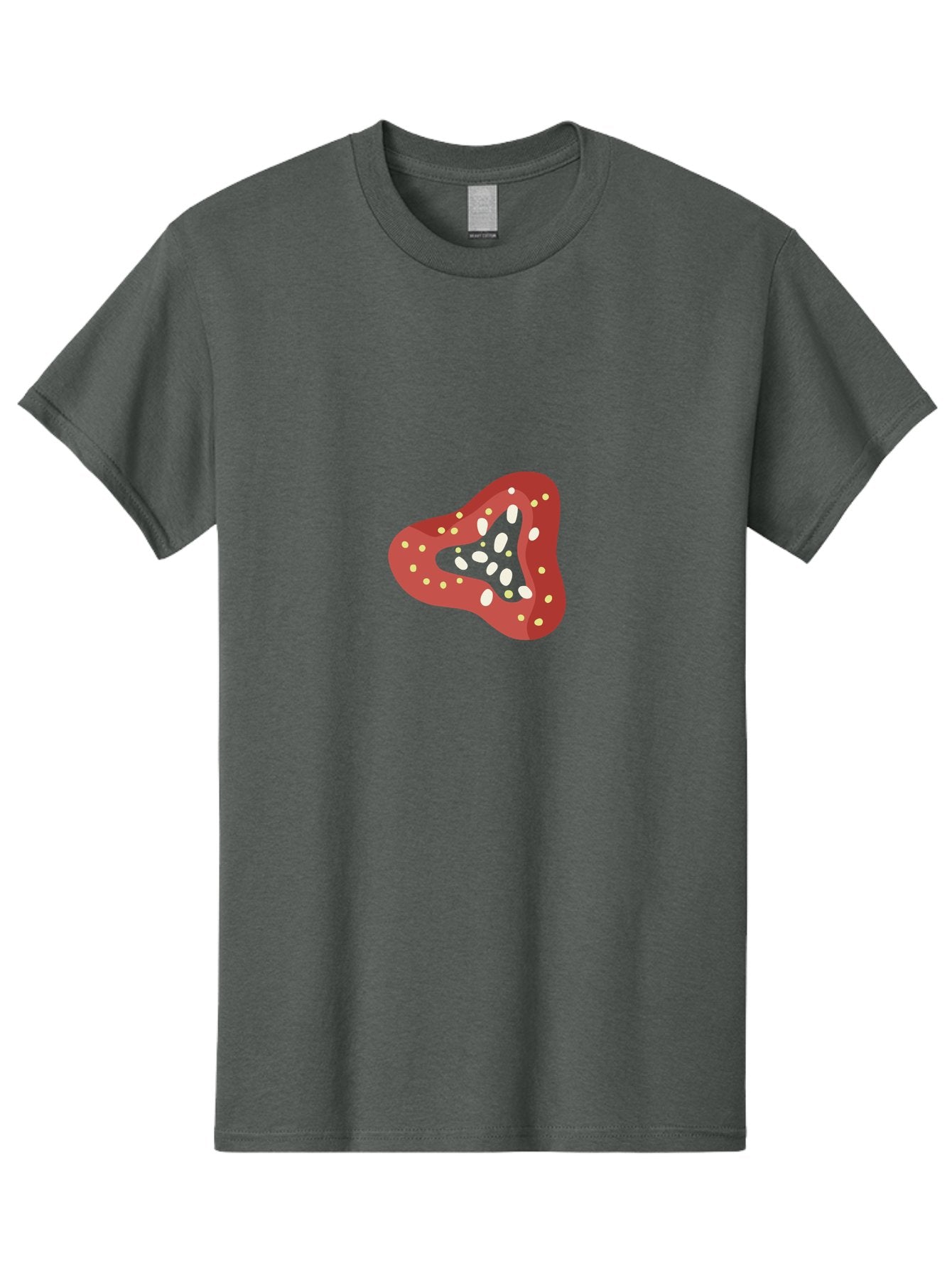 Strawberry Men'S Graphic Tee, 100% Cotton, Comfortable Casual Summer Wear, Machine Washable, Strawberry Illustration, Red Fruit, White Seeds, Green Leaves, Cartoon Style, Sweet Treat, Fresh Produce, Summer Fruit, Healthy Snack Aad763 5