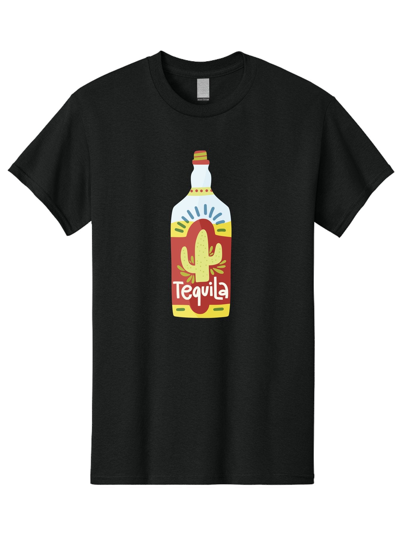 Tequila Men'S Graphic Tee, 100% Cotton, Comfortable Casual Summer Wear, Machine Washable, Tequila Bottle, Cactus Label, Liquor Packaging, Mexican Spirit, Festive Design, Party Theme, Vibrant Colors, Tequila Branding Aad767 14