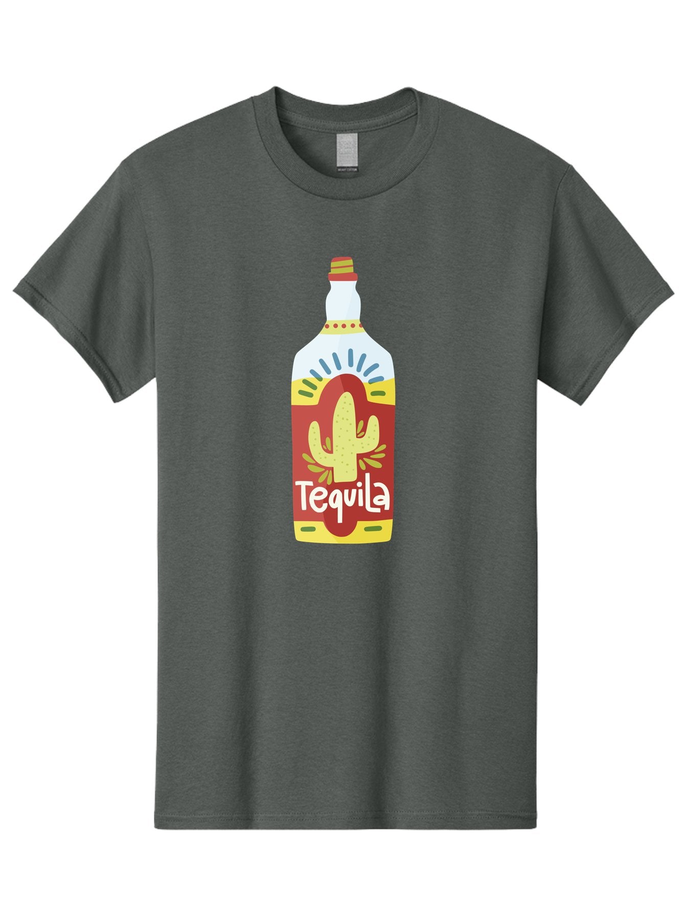 Tequila Men'S Graphic Tee, 100% Cotton, Comfortable Casual Summer Wear, Machine Washable, Tequila Bottle, Cactus Label, Liquor Packaging, Mexican Spirit, Festive Design, Party Theme, Vibrant Colors, Tequila Branding Aad767 6