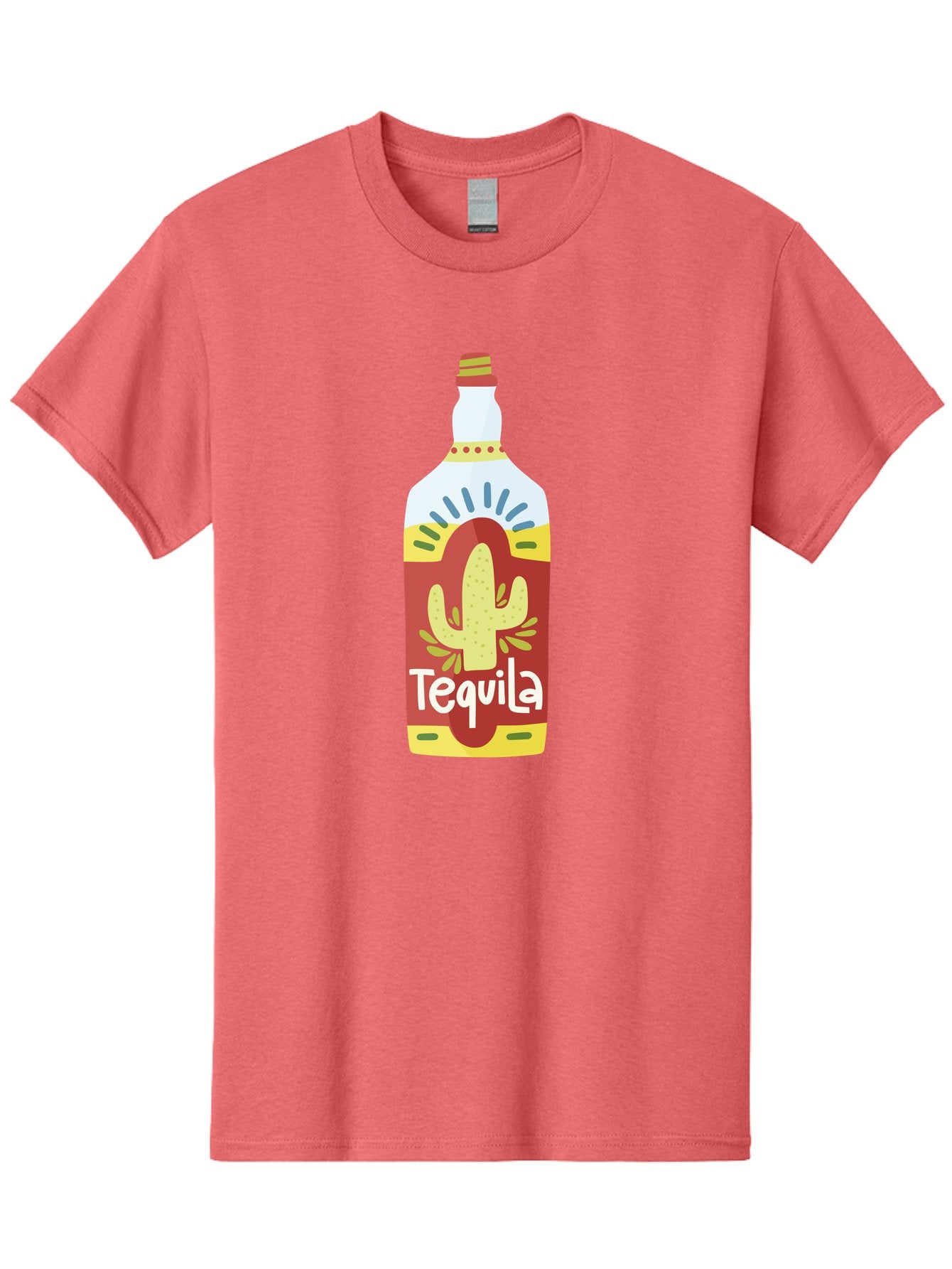 Tequila Men'S Graphic Tee, 100% Cotton, Comfortable Casual Summer Wear, Machine Washable, Tequila Bottle, Cactus Label, Liquor Packaging, Mexican Spirit, Festive Design, Party Theme, Vibrant Colors, Tequila Branding Aad767 9