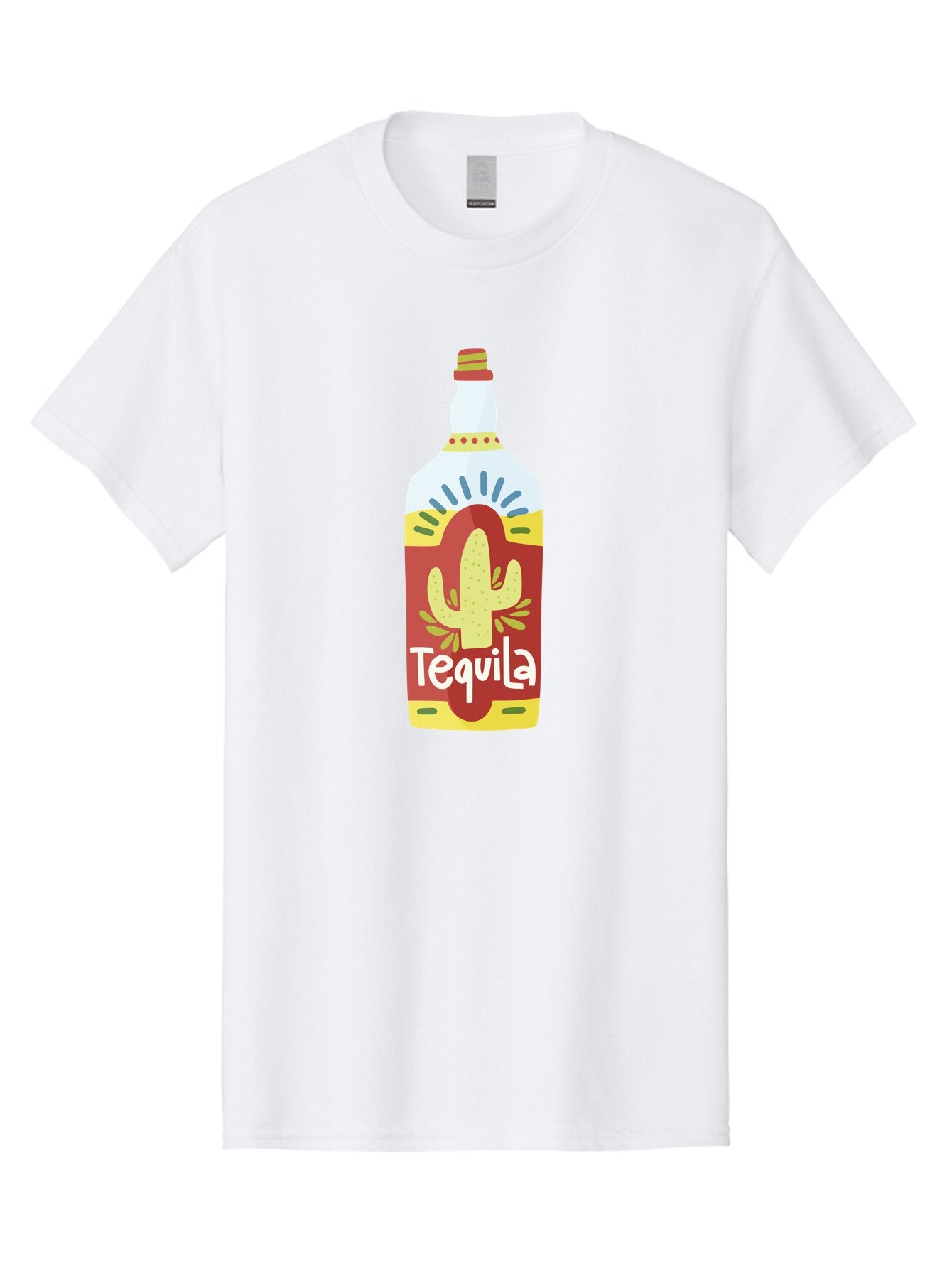 Tequila Men'S Graphic Tee, 100% Cotton, Comfortable Casual Summer Wear, Machine Washable, Tequila Bottle, Cactus Label, Liquor Packaging, Mexican Spirit, Festive Design, Party Theme, Vibrant Colors, Tequila Branding Aad767 12