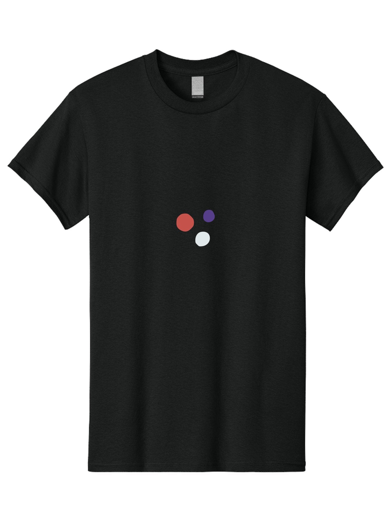 Three-Colored-Circles Men'S Graphic Tee, 100% Cotton, Comfortable Casual Summer Wear, Machine Washable, Three Circles, Red Circle, Purple Circle, White Circle, Simple Graphics, Minimalist Design, Bold Colors, Graphic Elements Aad768 4