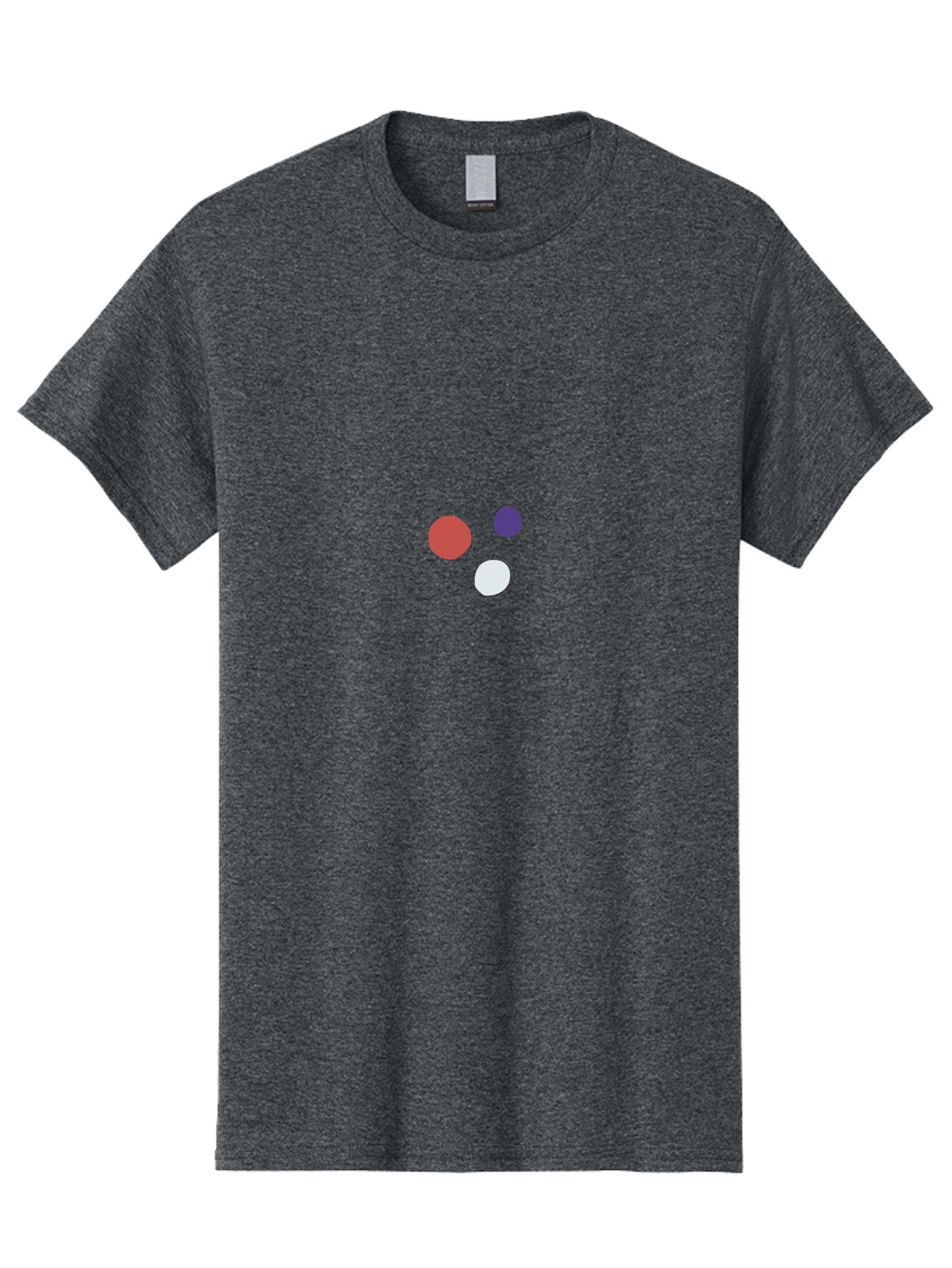 Three-Colored-Circles Men'S Graphic Tee, 100% Cotton, Comfortable Casual Summer Wear, Machine Washable, Three Circles, Red Circle, Purple Circle, White Circle, Simple Graphics, Minimalist Design, Bold Colors, Graphic Elements Aad768 8