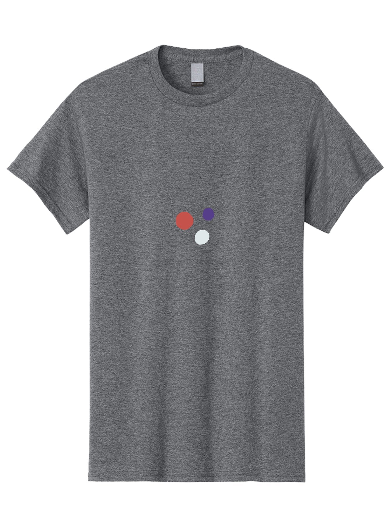 Three-Colored-Circles Men'S Graphic Tee, 100% Cotton, Comfortable Casual Summer Wear, Machine Washable, Three Circles, Red Circle, Purple Circle, White Circle, Simple Graphics, Minimalist Design, Bold Colors, Graphic Elements Aad768