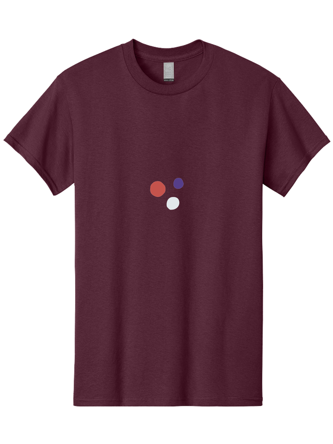 Three-Colored-Circles Men'S Graphic Tee, 100% Cotton, Comfortable Casual Summer Wear, Machine Washable, Three Circles, Red Circle, Purple Circle, White Circle, Simple Graphics, Minimalist Design, Bold Colors, Graphic Elements Aad768 27