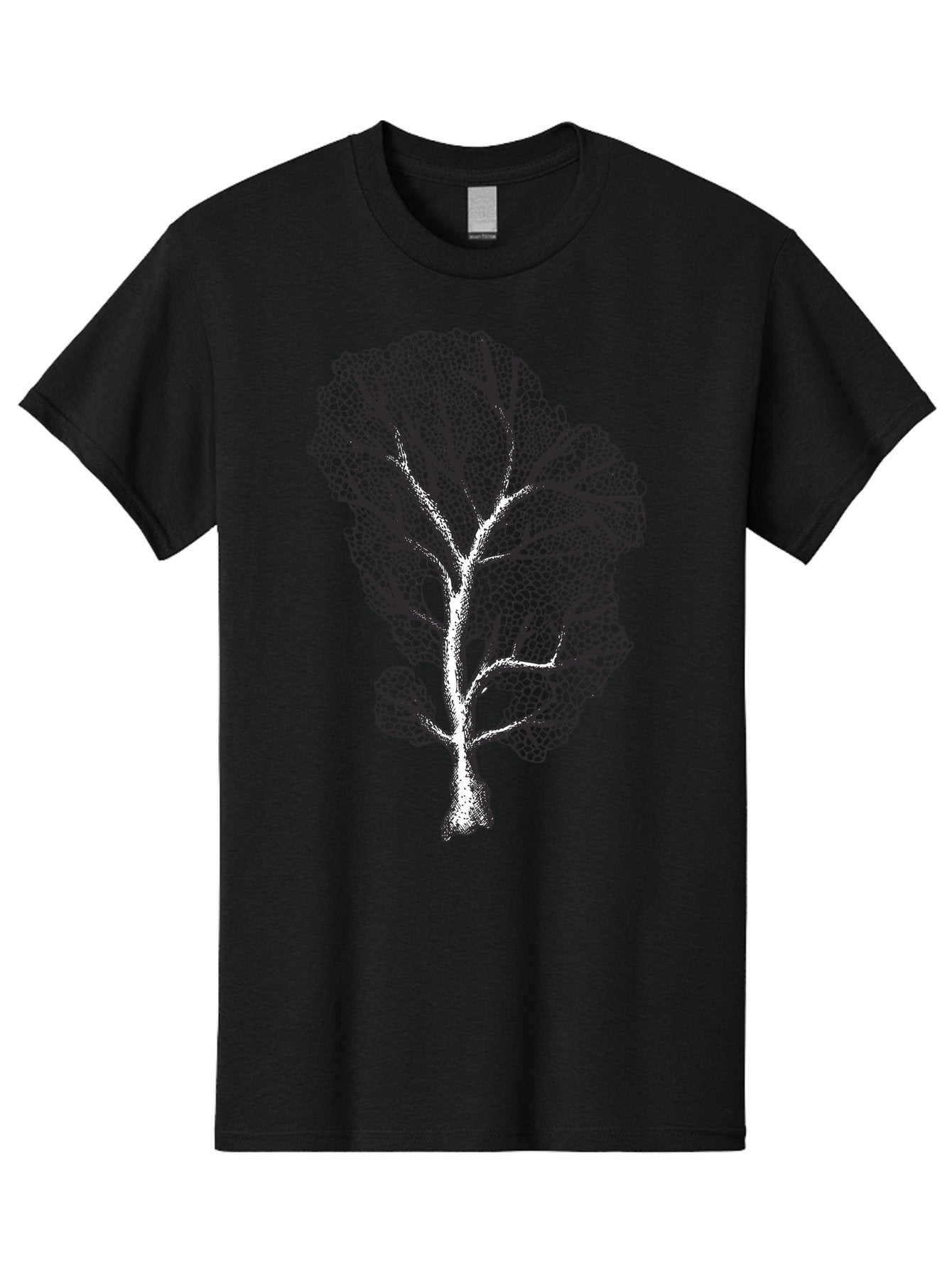 Tree Men'S Graphic Tee, 100% Cotton, Comfortable Casual Summer Wear, Machine Washable, Stylized Tree, Black And White Illustration, Leafy Branches, Detailed Foliage, Graphic Design Element, Artistic Tree, Natural Motif, Sketch Art Aad769