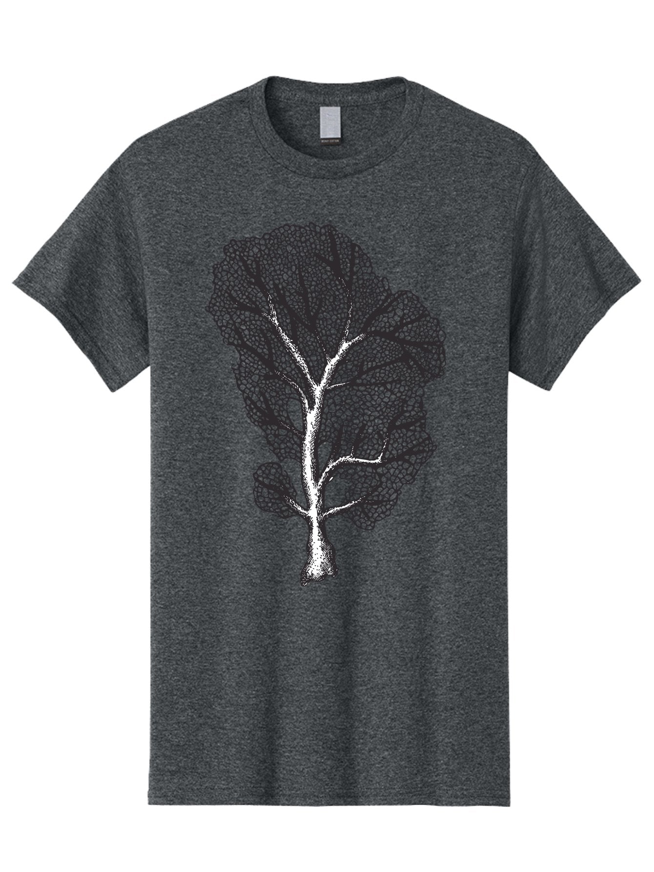 Tree Men'S Graphic Tee, 100% Cotton, Comfortable Casual Summer Wear, Machine Washable, Stylized Tree, Black And White Illustration, Leafy Branches, Detailed Foliage, Graphic Design Element, Artistic Tree, Natural Motif, Sketch Art Aad769 15