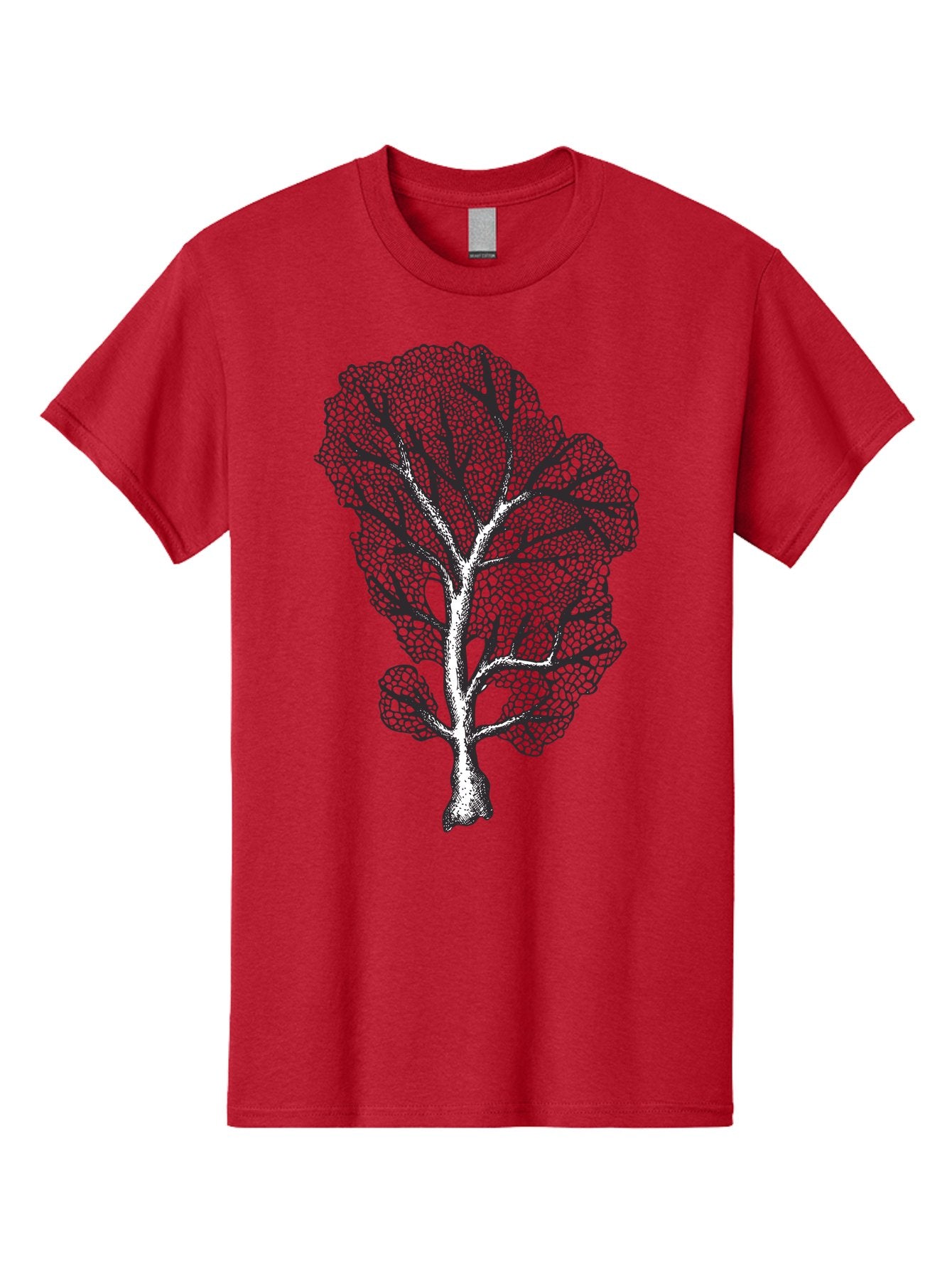 Tree Men'S Graphic Tee, 100% Cotton, Comfortable Casual Summer Wear, Machine Washable, Stylized Tree, Black And White Illustration, Leafy Branches, Detailed Foliage, Graphic Design Element, Artistic Tree, Natural Motif, Sketch Art Aad769 3