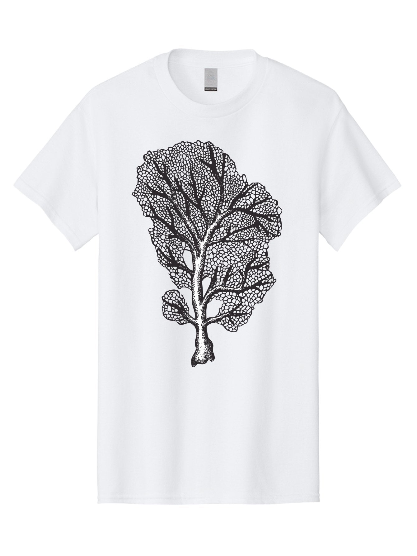 Tree Men'S Graphic Tee, 100% Cotton, Comfortable Casual Summer Wear, Machine Washable, Stylized Tree, Black And White Illustration, Leafy Branches, Detailed Foliage, Graphic Design Element, Artistic Tree, Natural Motif, Sketch Art Aad769