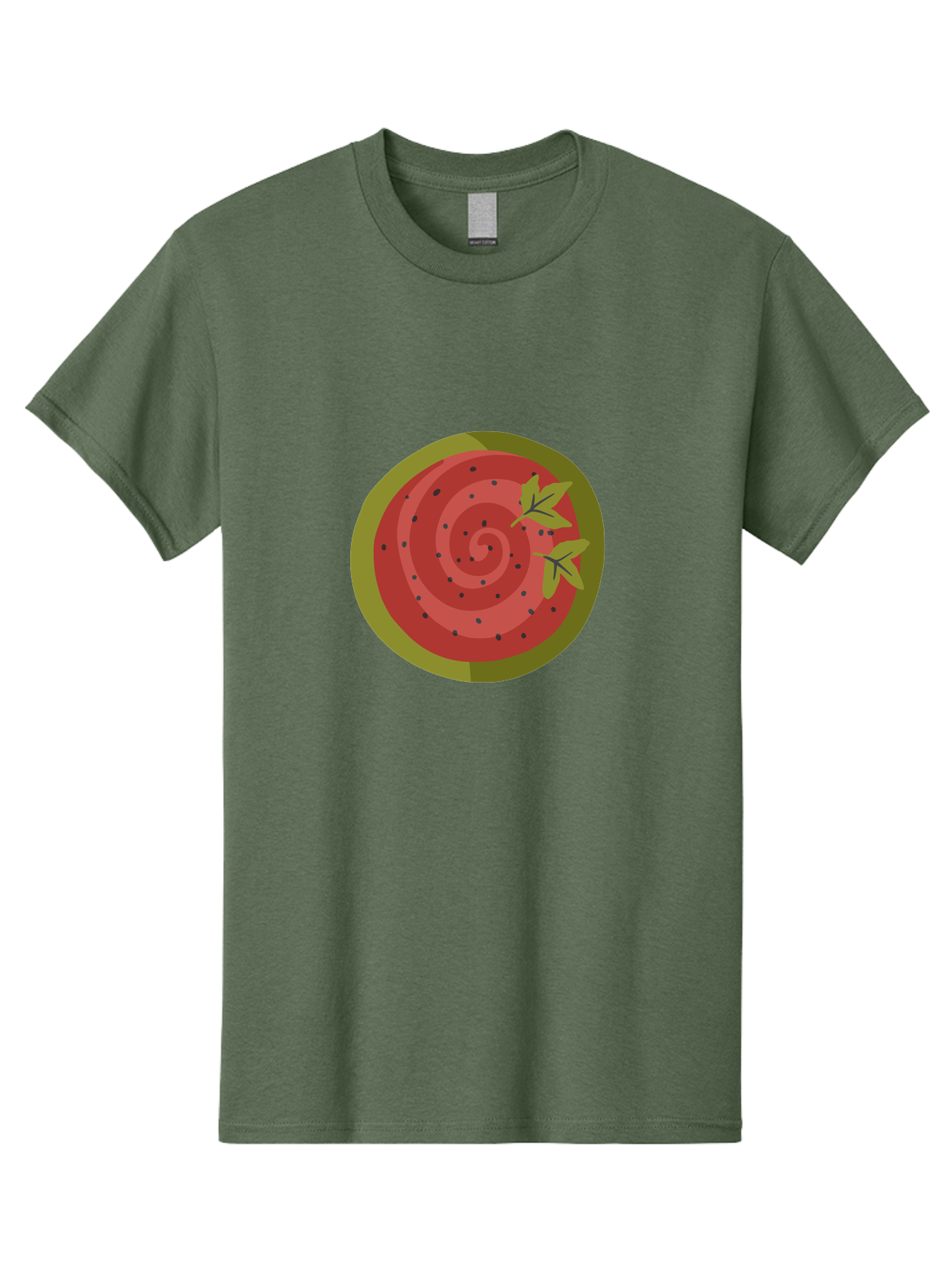 Watermelon-Slice Men'S Graphic Tee, 100% Cotton, Comfortable Casual Summer Wear, Machine Washable, Watermelon Slice, Red Fruit, Green Leaves, Black Seeds, Summer Snack, Refreshing Treat, Sweet Juice, Ripe Melon Aad772 25