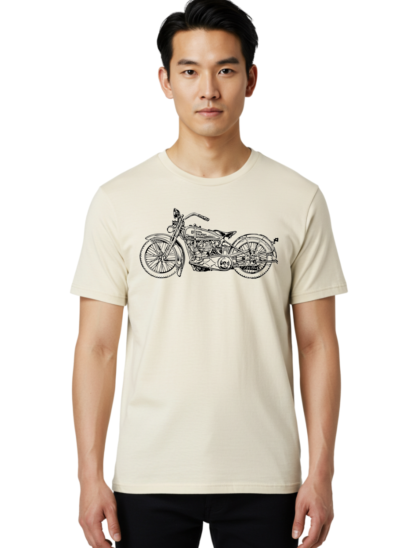 1916-Flying-Merkel Men'S Graphic Tee, 100% Cotton, Comfortable Casual Summer Wear, Machine Washable, Vintage Motorcycle, Classic Bike, Harley Davidson Logo, Retro Design, Black And Green Illustration, Motorcycle Art, Biker Culture, Aad774