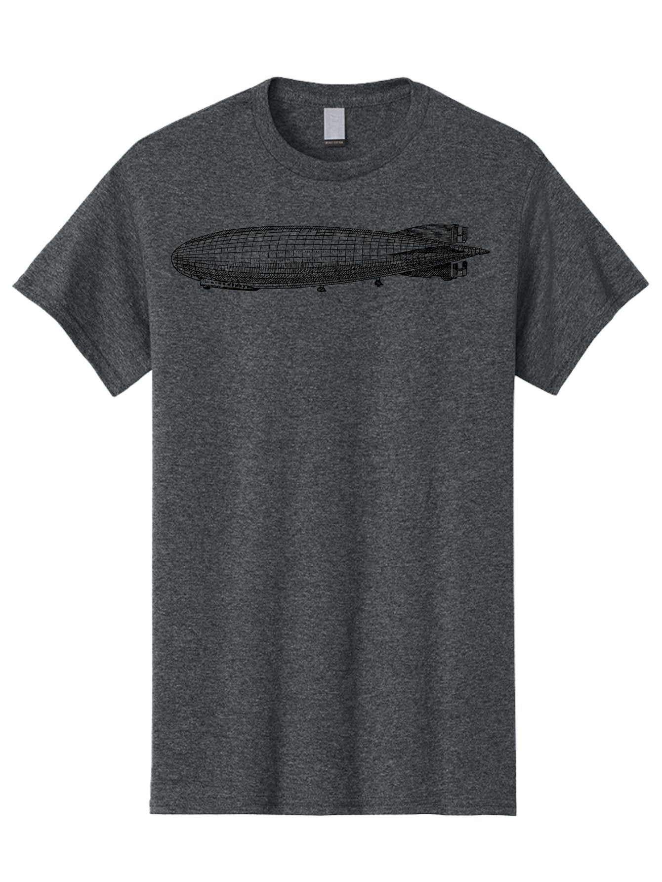 Airship Men'S Graphic Tee, 100% Cotton, Comfortable Casual Summer Wear, Machine Washable, Airship, Zeppelin, Dirigible, Aircraft, Luxury Travel, Historical Aviation, Vintage Transportation, Retro Style, Wireframe Model, 3D Rendering Aad776