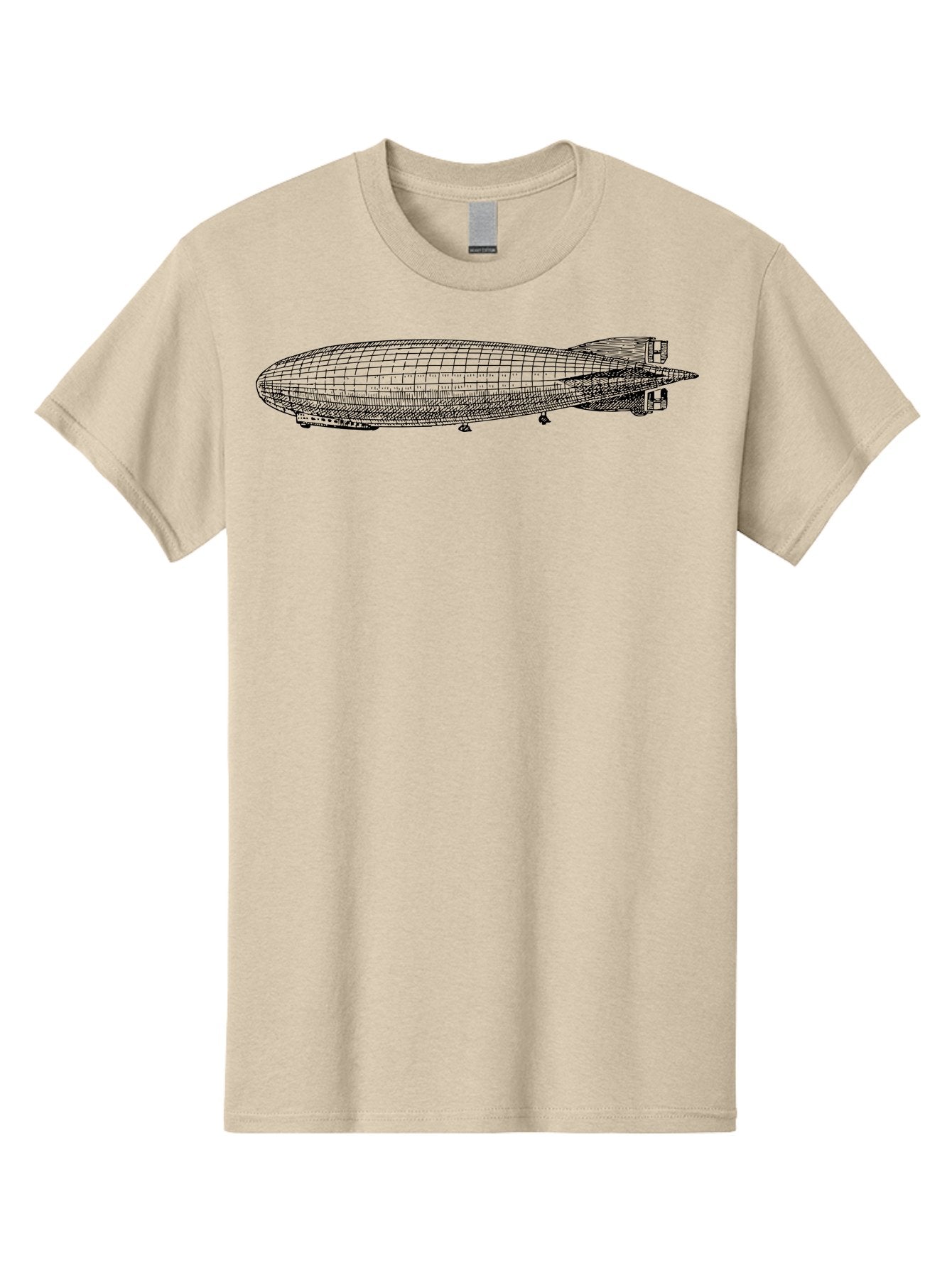 Airship Men'S Graphic Tee, 100% Cotton, Comfortable Casual Summer Wear, Machine Washable, Airship, Zeppelin, Dirigible, Aircraft, Luxury Travel, Historical Aviation, Vintage Transportation, Retro Style, Wireframe Model, 3D Rendering Aad776 5