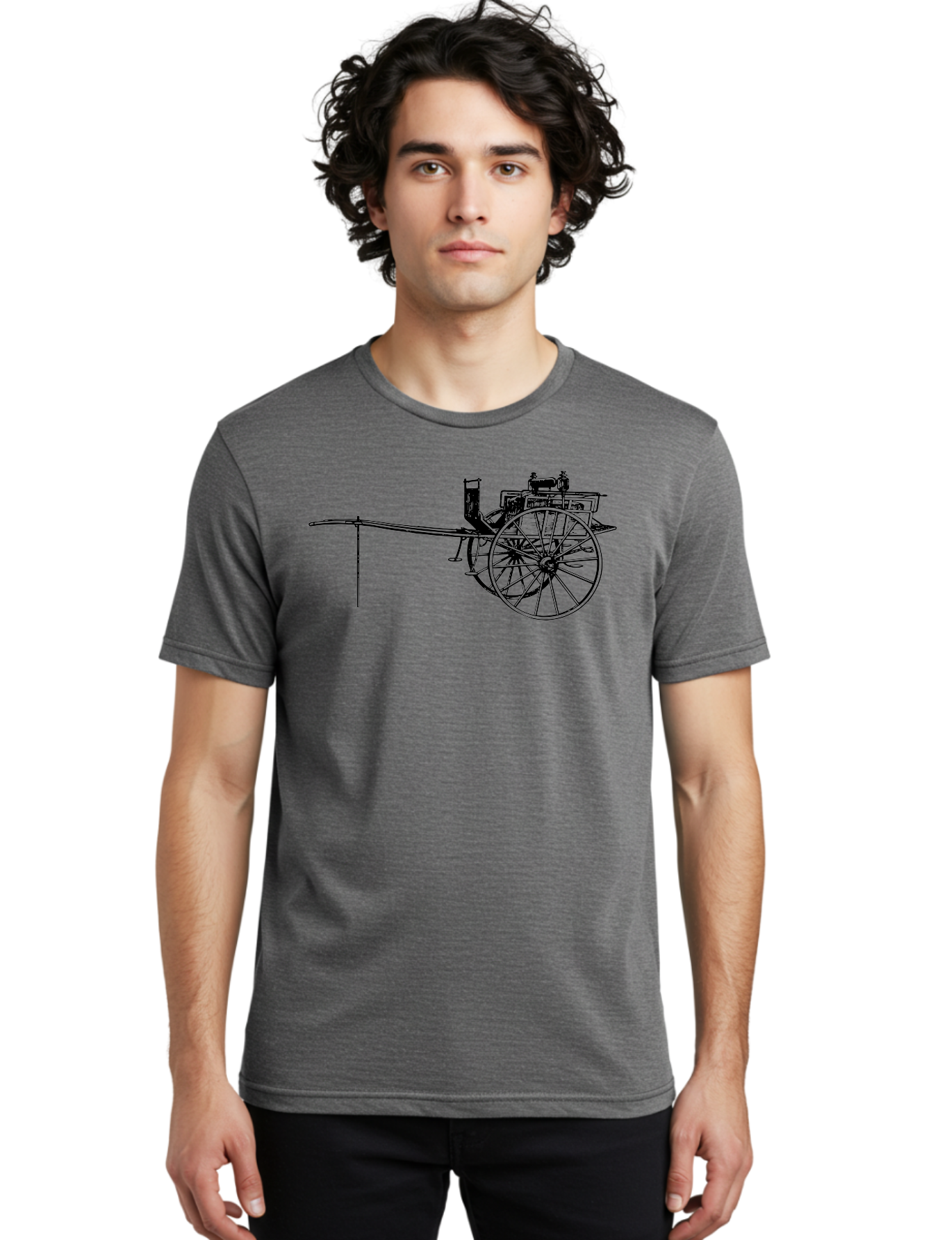 Benz-Patent-Motorwagen Men'S Graphic Tee, 100% Cotton, Comfortable Casual Summer Wear, Machine Washable, Vintage Car, Antique Automobile, Historic Vehicle, Classic Transportation, Benz Patent-Motorwagen, Early Automotive Technology, Aad777 30