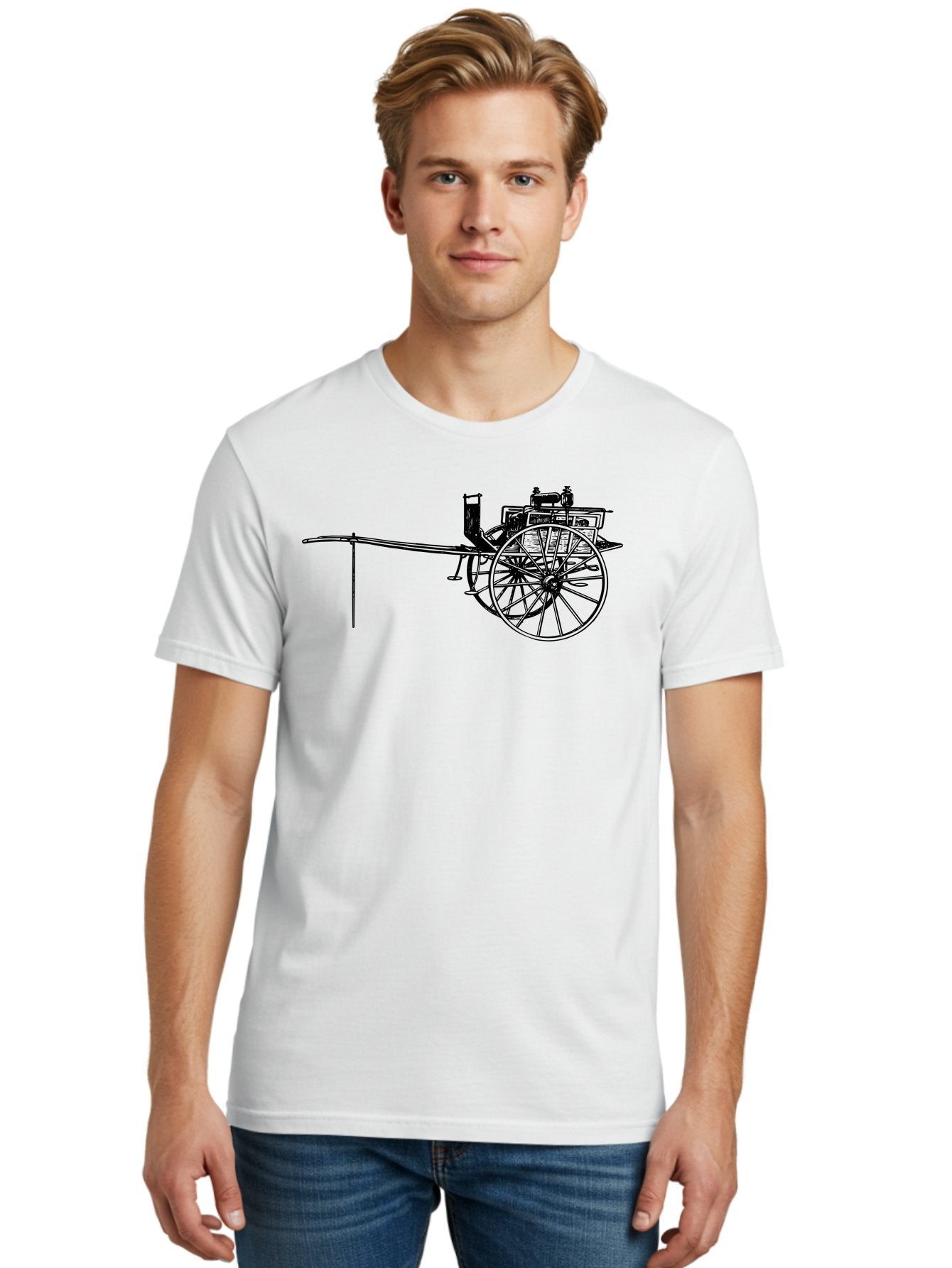 Benz-Patent-Motorwagen Men'S Graphic Tee, 100% Cotton, Comfortable Casual Summer Wear, Machine Washable, Vintage Car, Antique Automobile, Historic Vehicle, Classic Transportation, Benz Patent-Motorwagen, Early Automotive Technology, Aad777 17