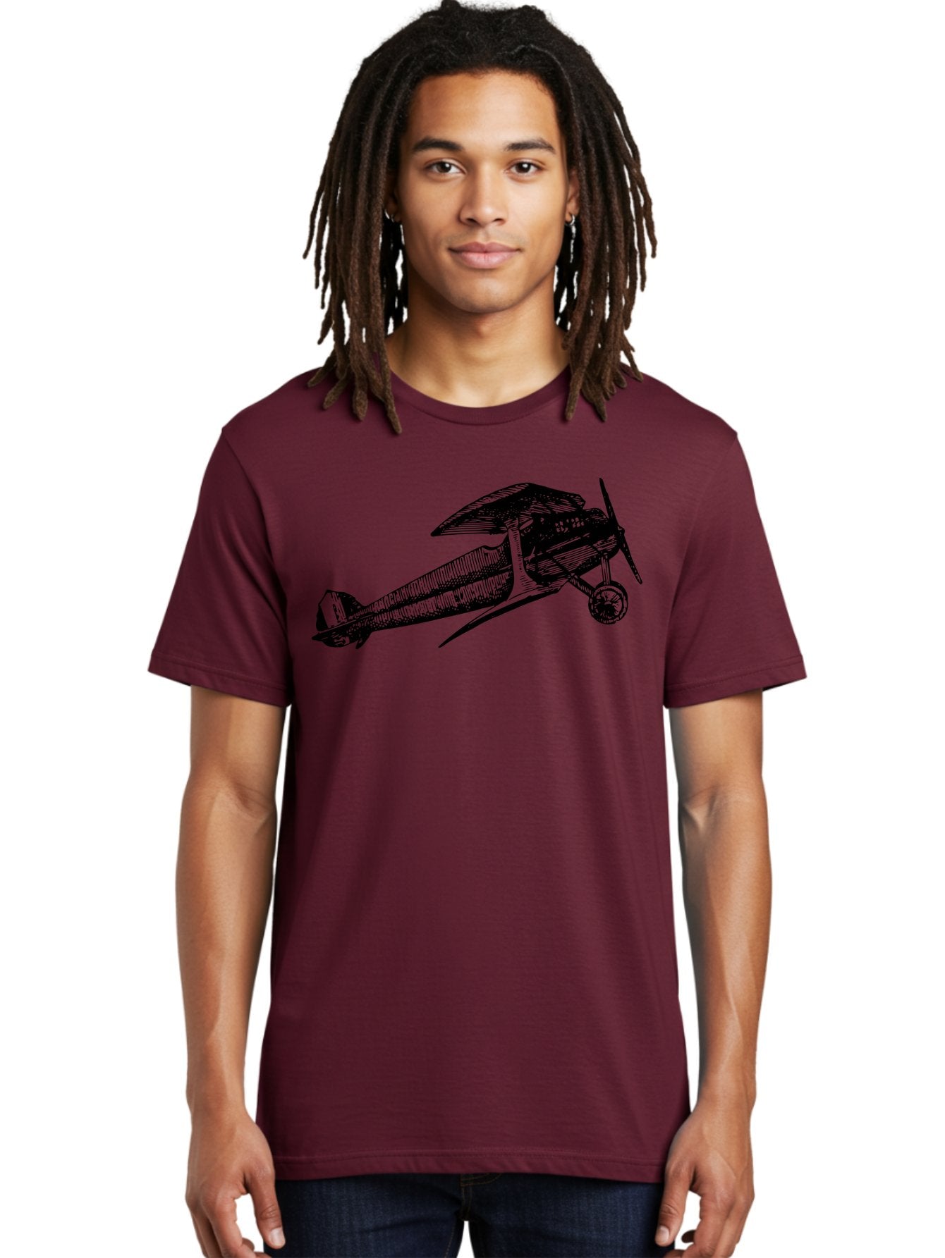 Biplane-1 Men'S Graphic Tee, 100% Cotton, Comfortable Casual Summer Wear, Machine Washable, Vintage Aeroplane, Classic Aircraft, Retro Aviation, Antique Plane, Old-Fashioned Flying Machine, Historical Flight Aad778 24