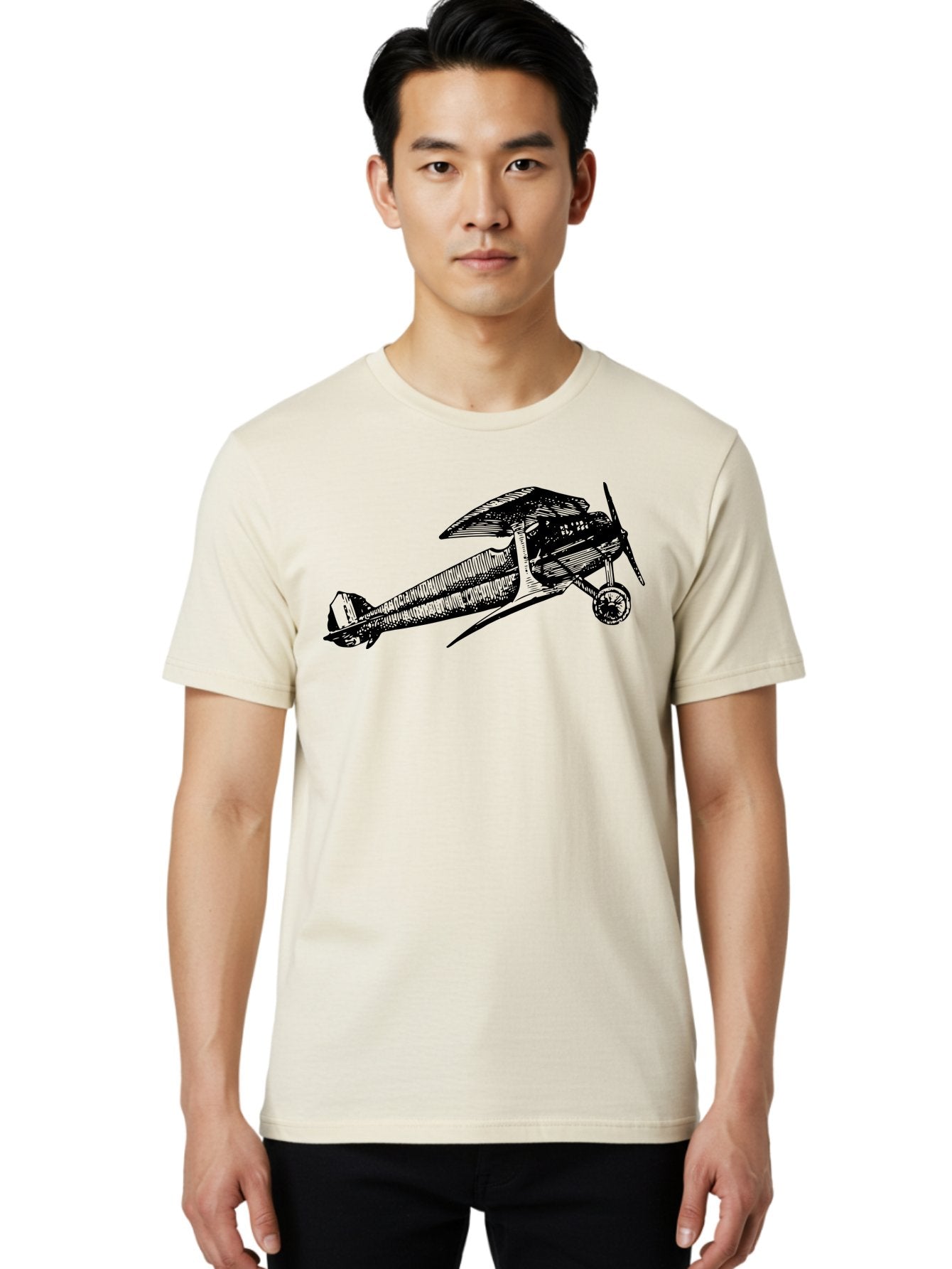 Biplane-1 Men'S Graphic Tee, 100% Cotton, Comfortable Casual Summer Wear, Machine Washable, Vintage Aeroplane, Classic Aircraft, Retro Aviation, Antique Plane, Old-Fashioned Flying Machine, Historical Flight Aad778 19