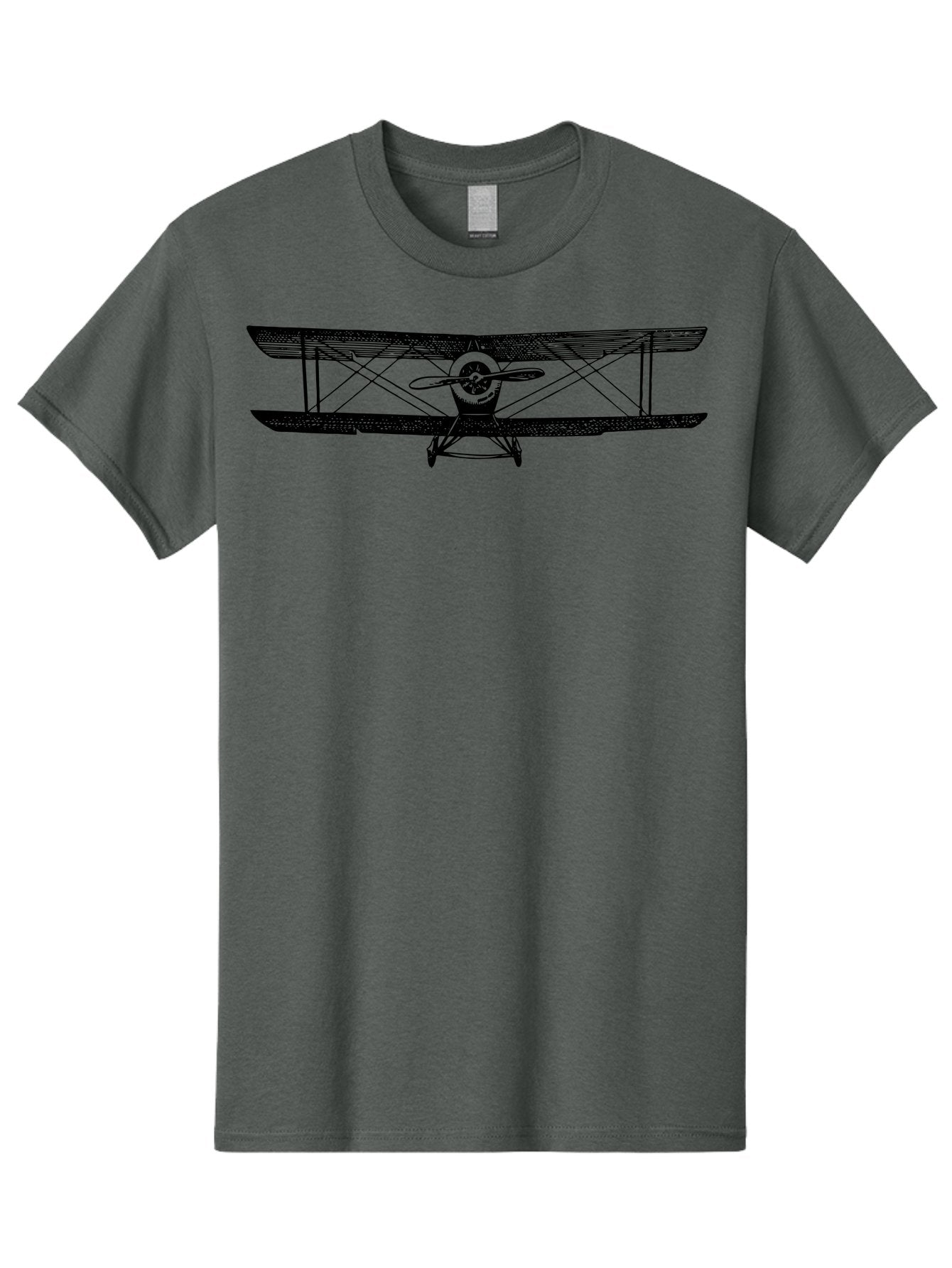 Biplane-2 Men'S Graphic Tee, 100% Cotton, Comfortable Casual Summer Wear, Machine Washable, Vintage Aircraft, Classic Aviation, Biplane Design, Double Wings, Propeller Driven, Retro Flying Machine, Historical Airplane, Aviation Heritage Aad779 12