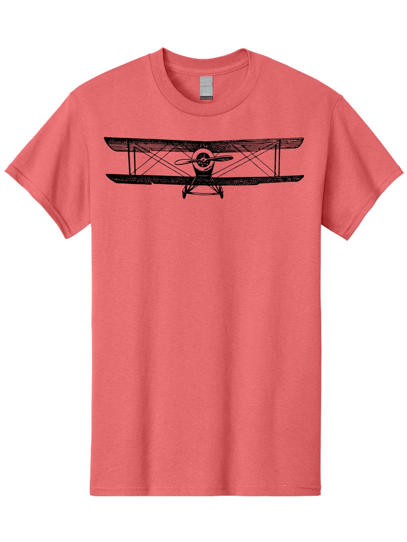 Biplane-2 Men'S Graphic Tee, 100% Cotton, Comfortable Casual Summer Wear, Machine Washable, Vintage Aircraft, Classic Aviation, Biplane Design, Double Wings, Propeller Driven, Retro Flying Machine, Historical Airplane, Aviation Heritage Aad779 4