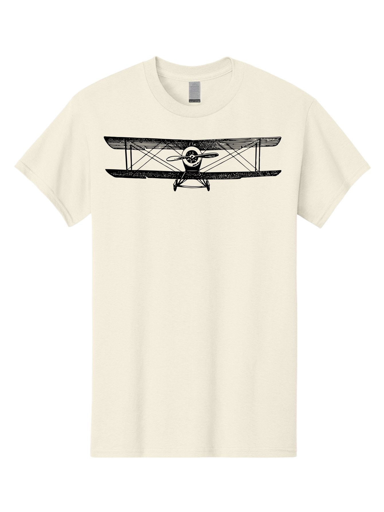 Biplane-2 Men'S Graphic Tee, 100% Cotton, Comfortable Casual Summer Wear, Machine Washable, Vintage Aircraft, Classic Aviation, Biplane Design, Double Wings, Propeller Driven, Retro Flying Machine, Historical Airplane, Aviation Heritage Aad779 8